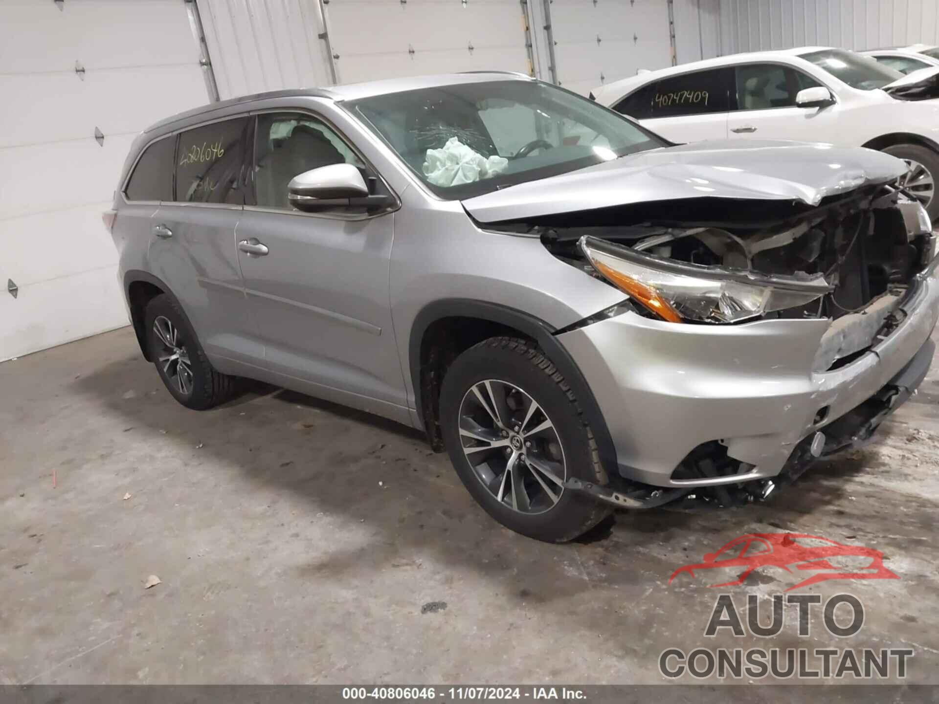 TOYOTA HIGHLANDER 2016 - 5TDJKRFH5GS287634