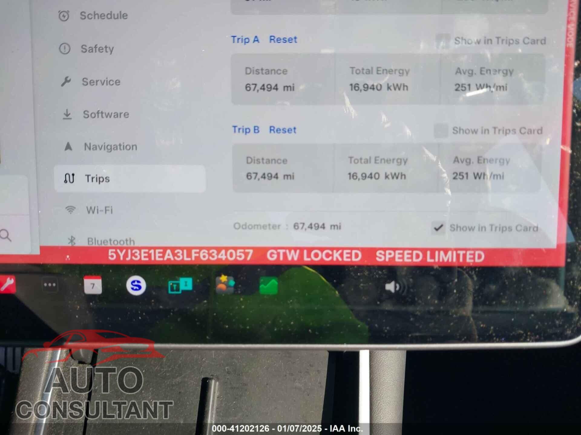 TESLA MODEL 3 2020 - 5YJ3E1EA3LF634057