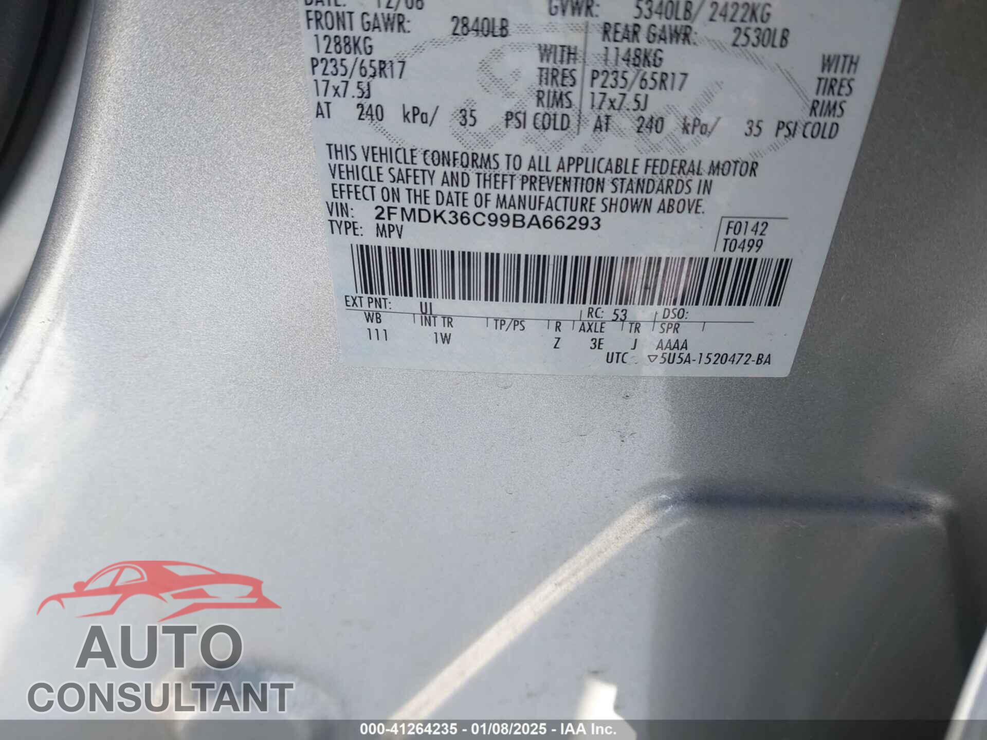 FORD EDGE 2009 - 2FMDK36C99BA66293