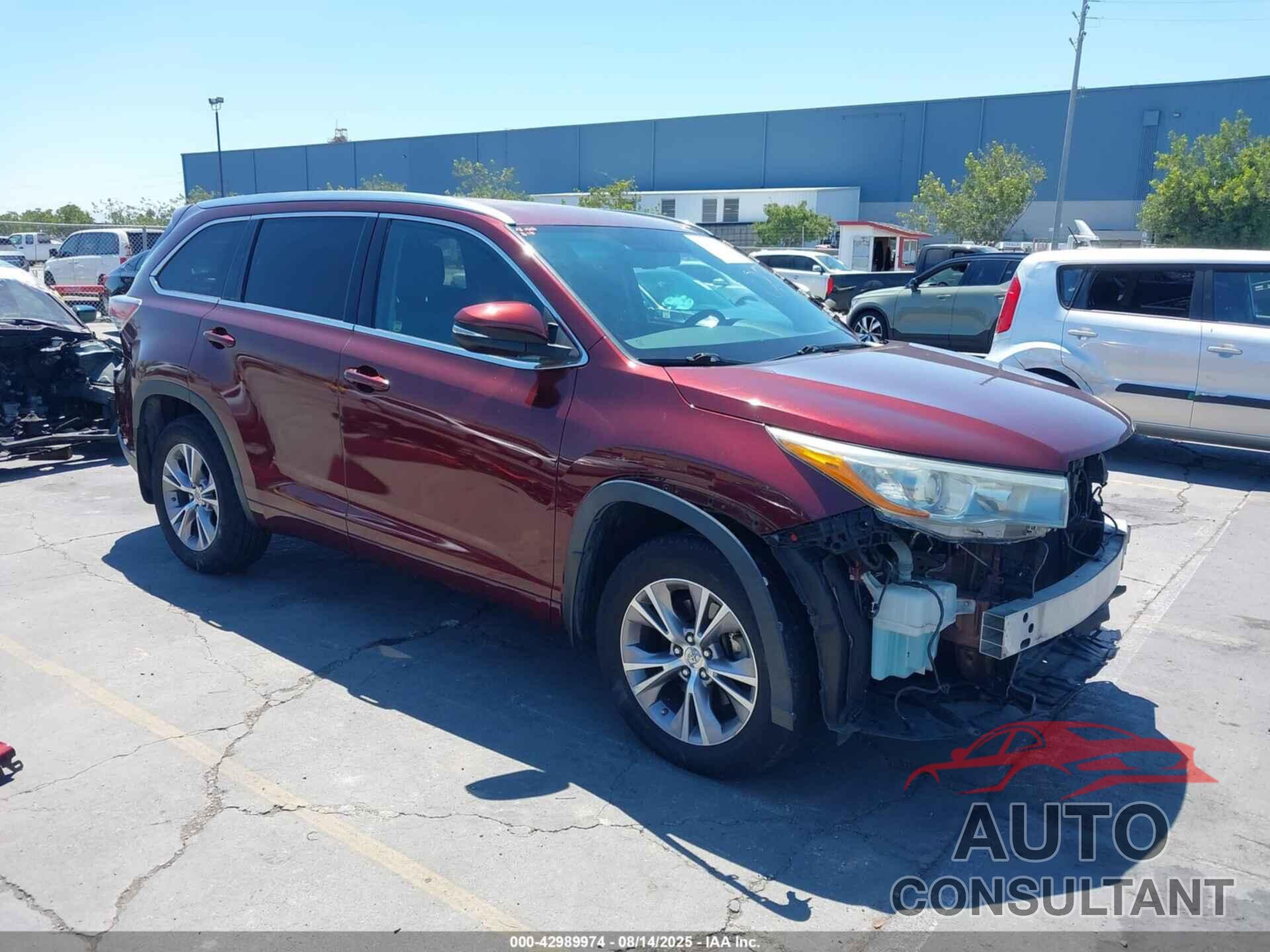 TOYOTA HIGHLANDER 2015 - 5TDJKRFH6FS143993