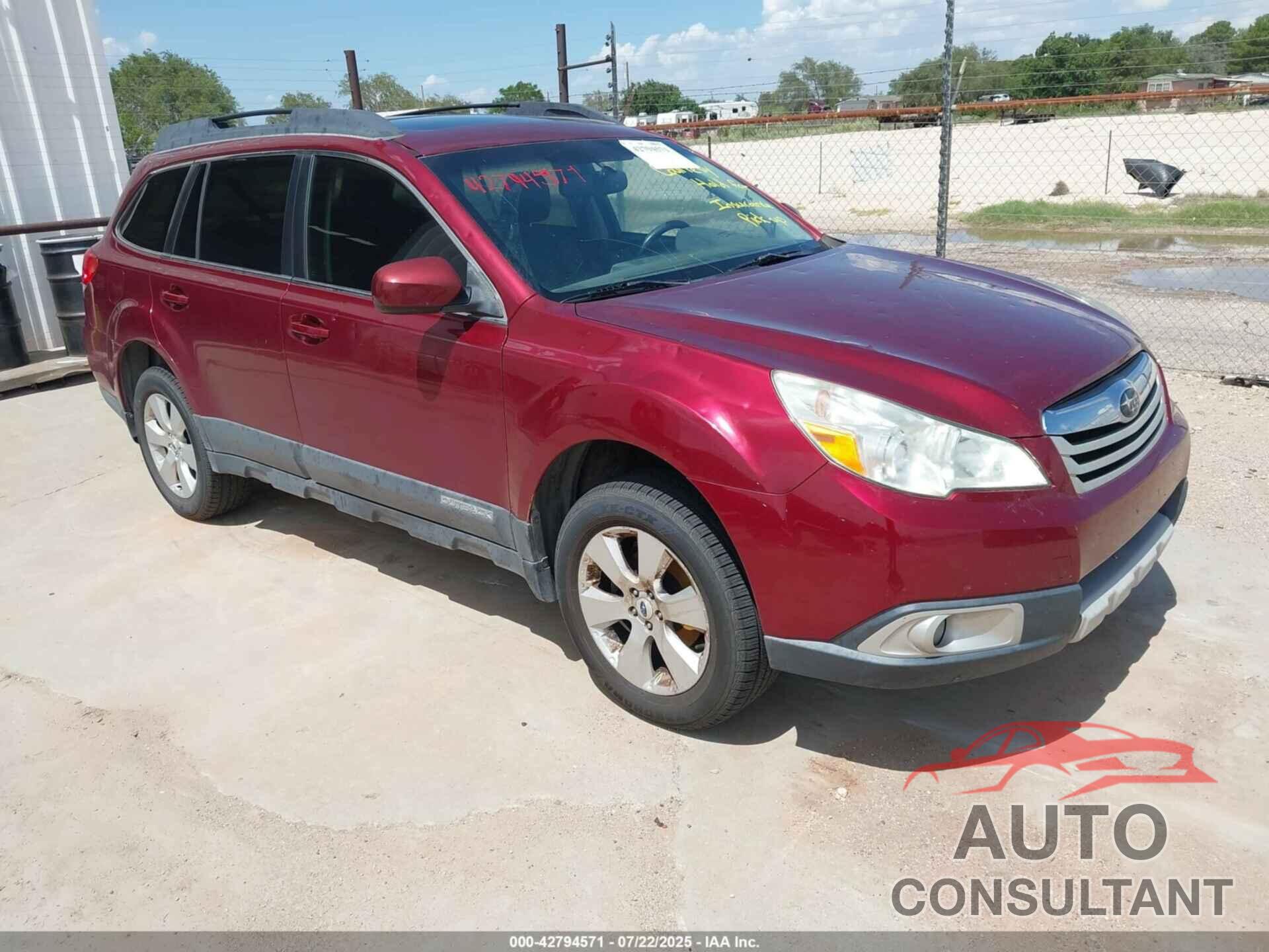 SUBARU OUTBACK 2012 - 4S4BRCKC0C3292495