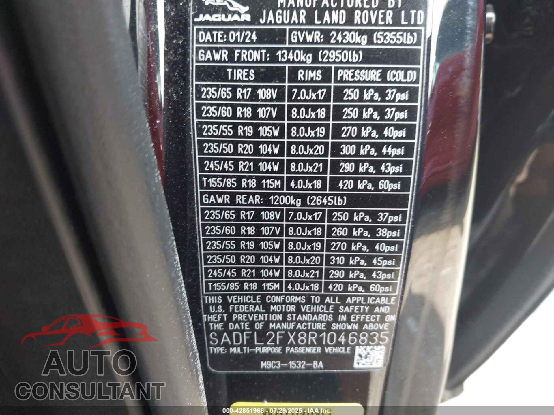 JAGUAR E-PACE 2024 - SADFL2FX8R1046835
