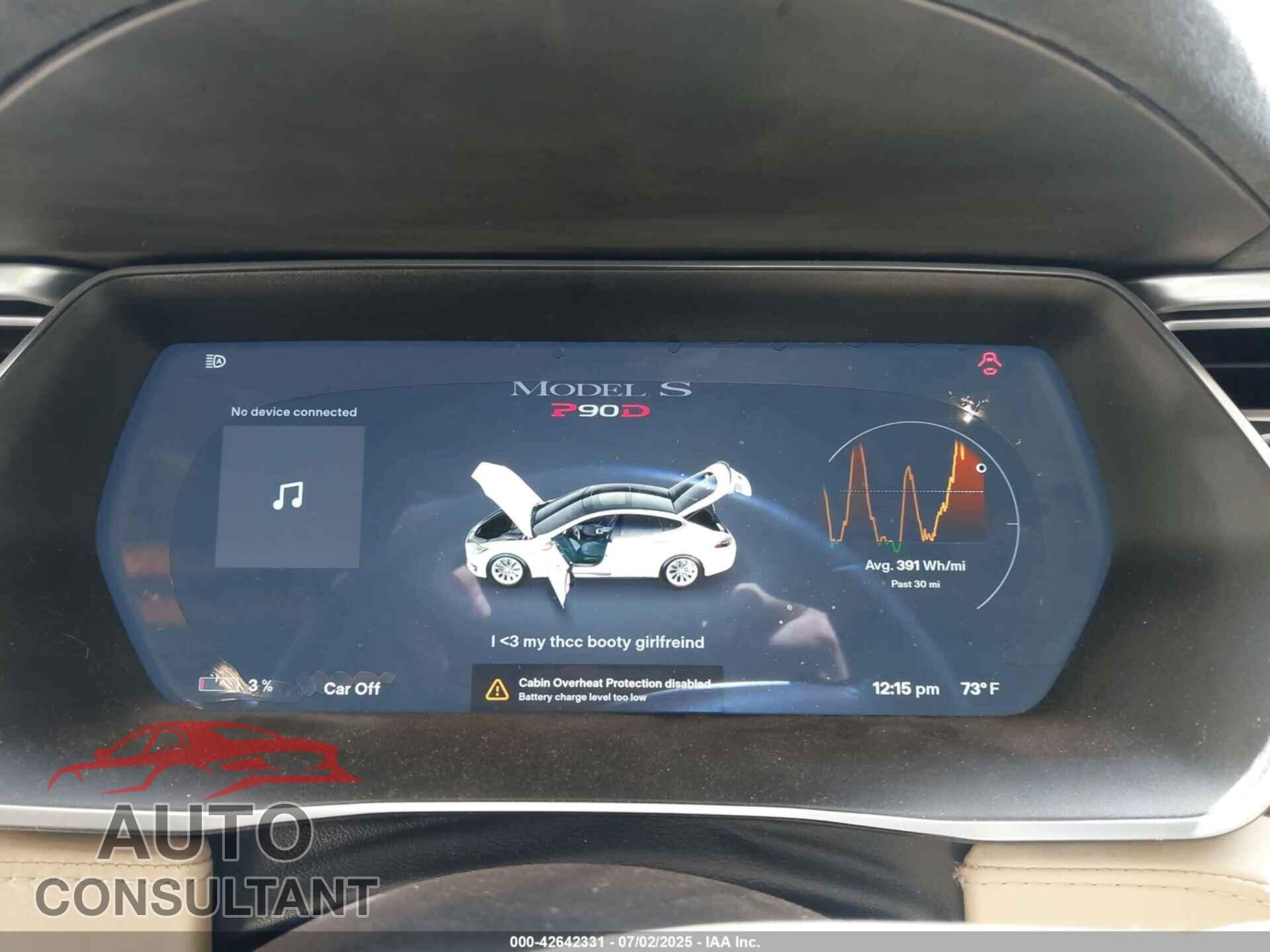 TESLA MODEL S 2015 - 5YJSA1E45FF109538