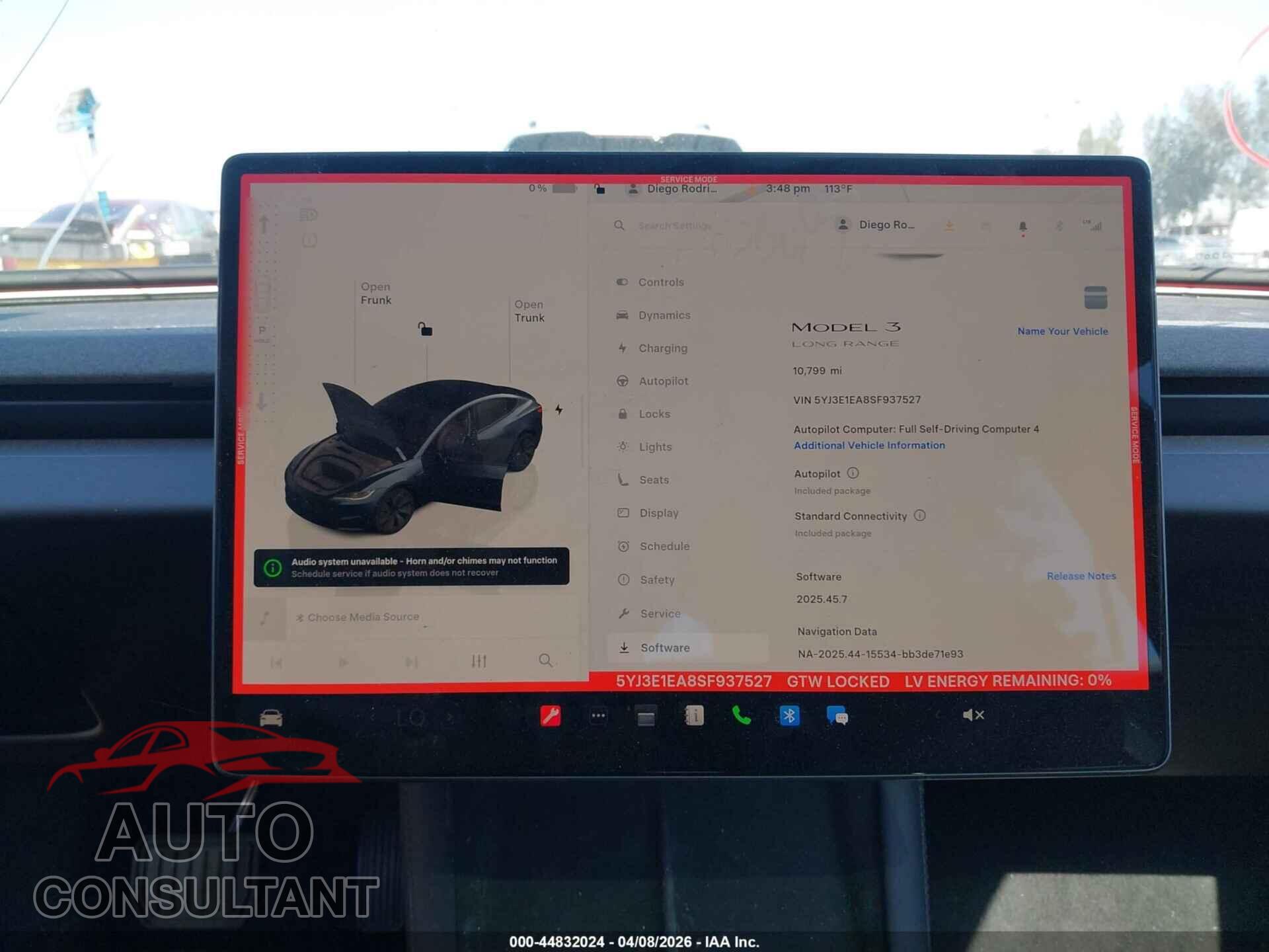 TESLA MODEL 3 2025 - 5YJ3E1EA8SF937527