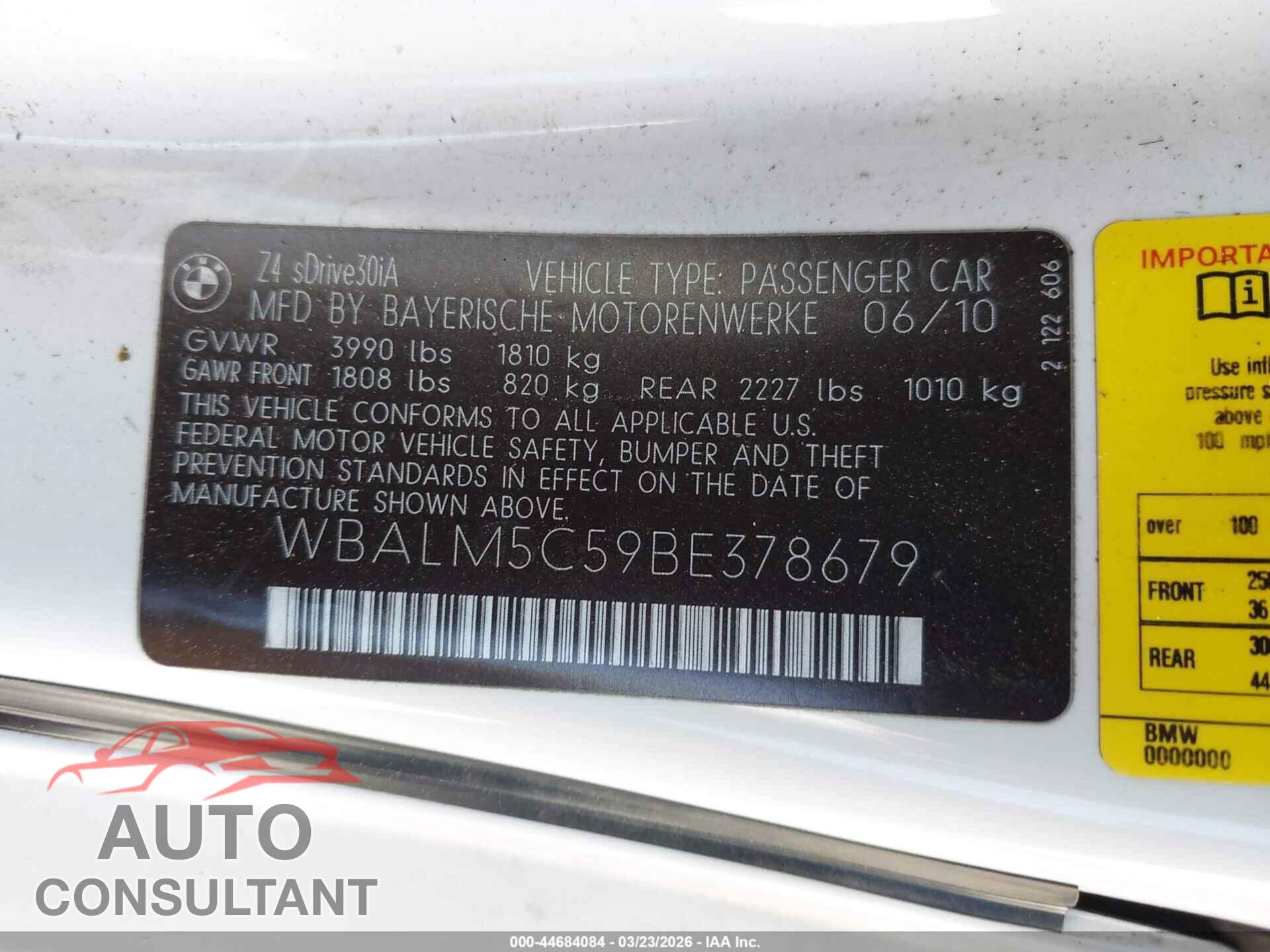 BMW Z4 2011 - WBALM5C59BE378679