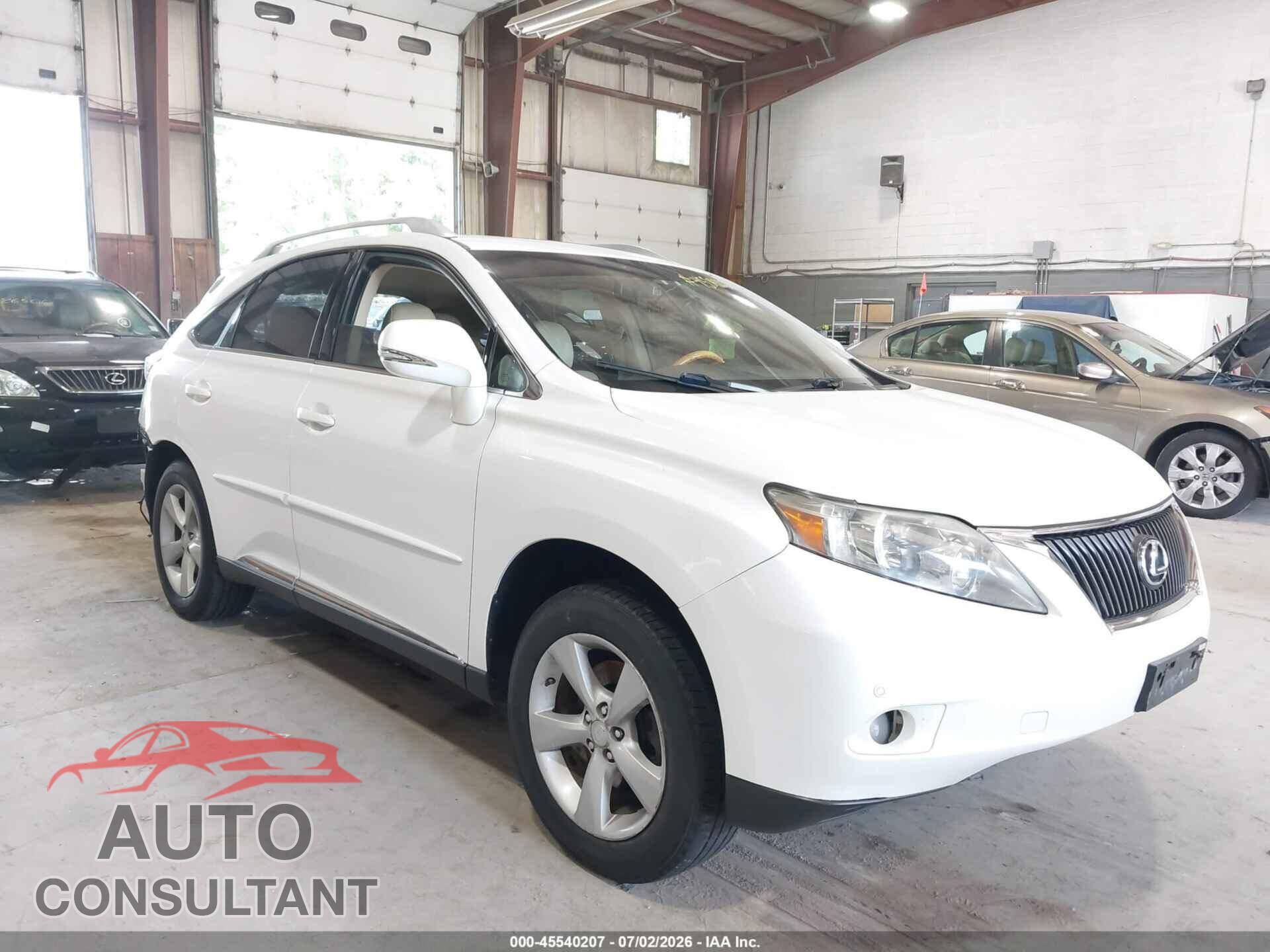 LEXUS RX 350 2012 - 2T2BK1BA9CC142500