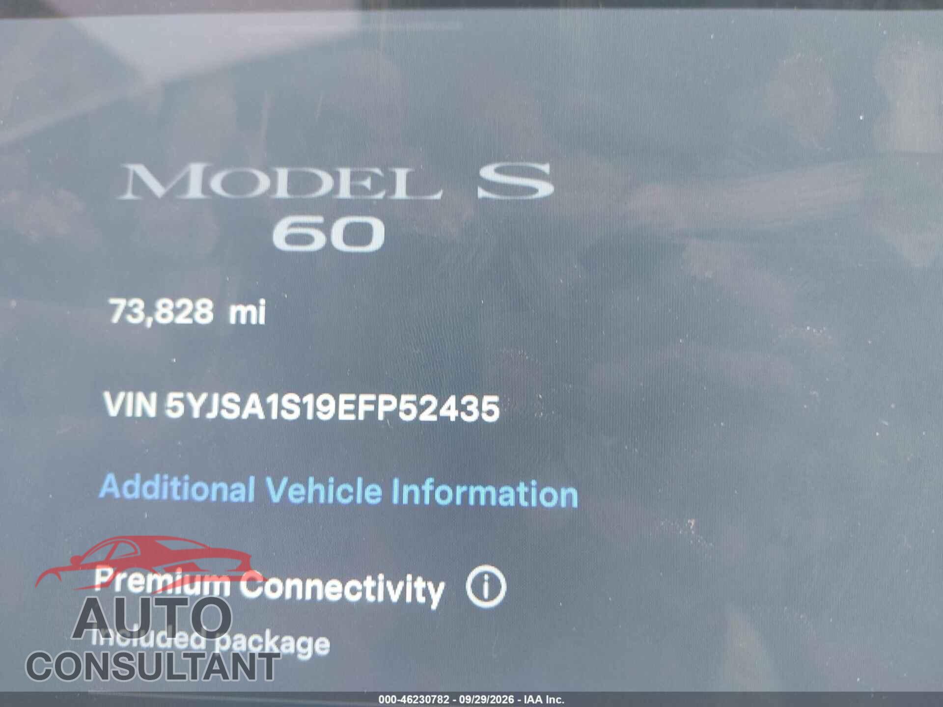 TESLA MODEL S 2014 - 5YJSA1S19EFP52435
