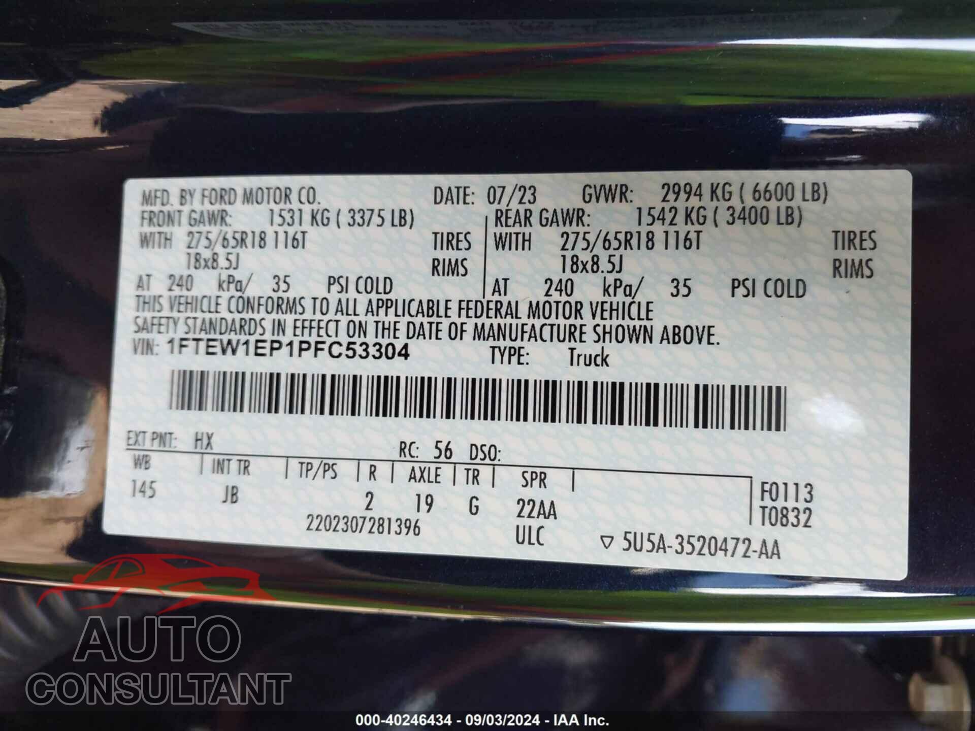 FORD F-150 2023 - 1FTEW1EP1PFC53304