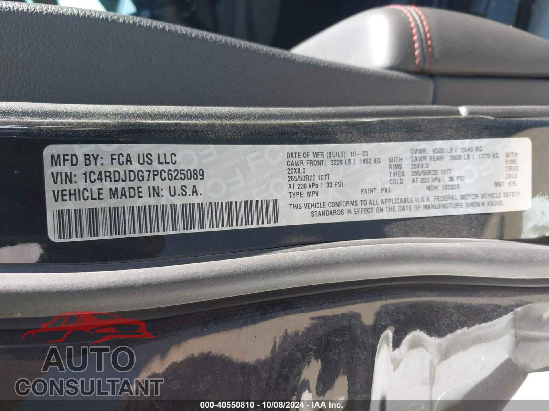 DODGE DURANGO 2023 - 1C4RDJDG7PC625089