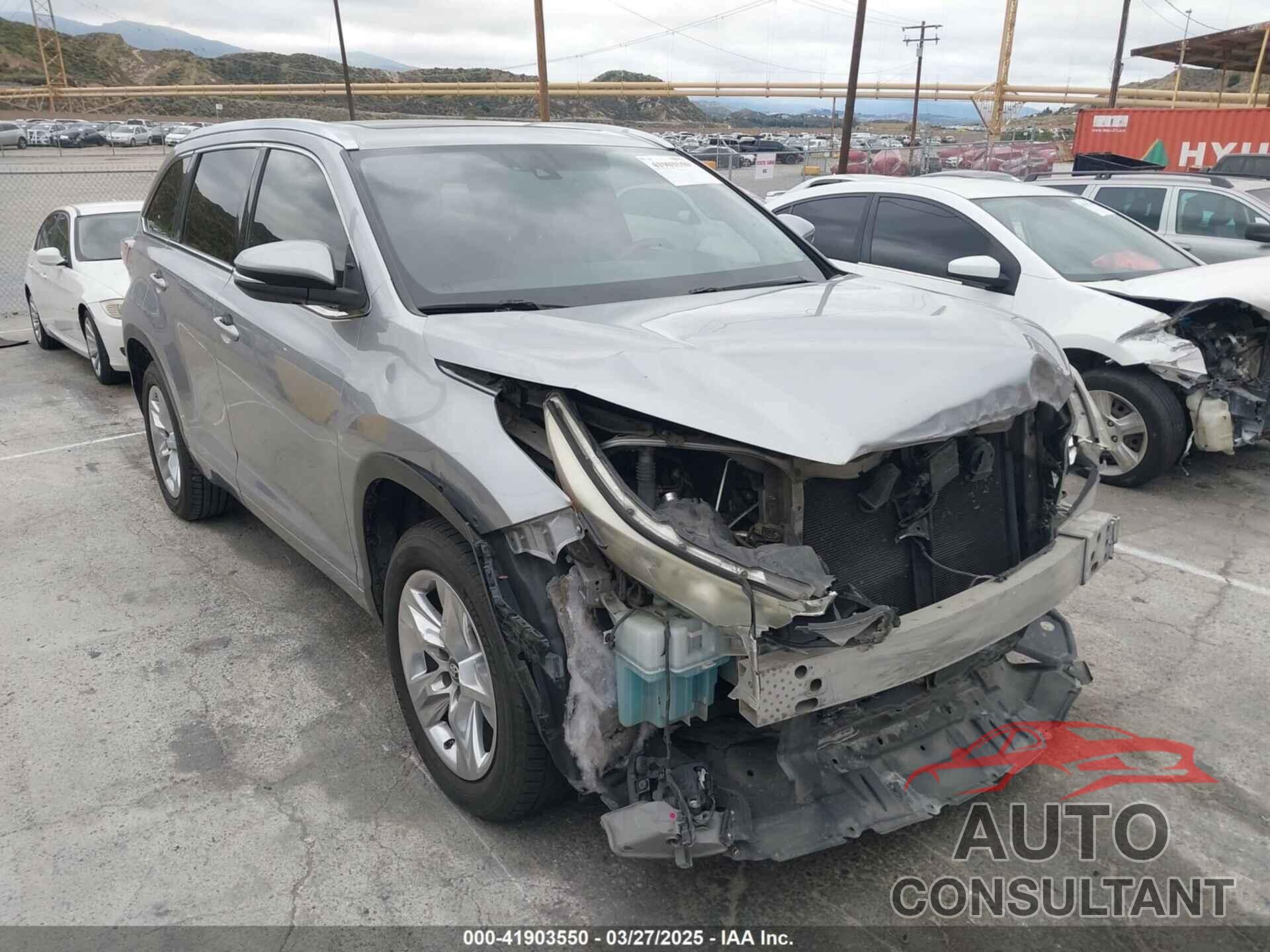 TOYOTA HIGHLANDER 2016 - 5TDYKRFH5GS186768