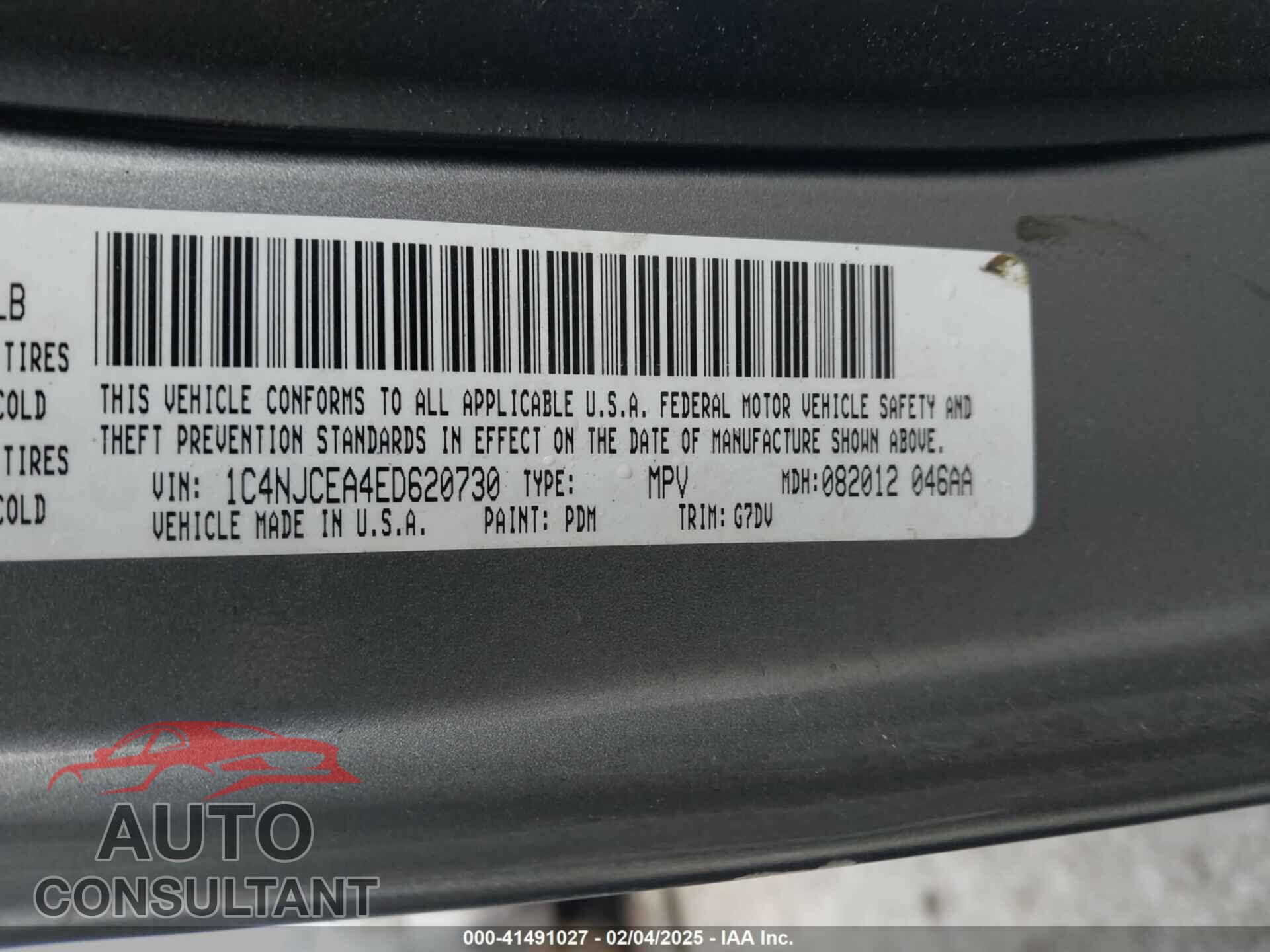 JEEP COMPASS 2014 - 1C4NJCEA4ED620730