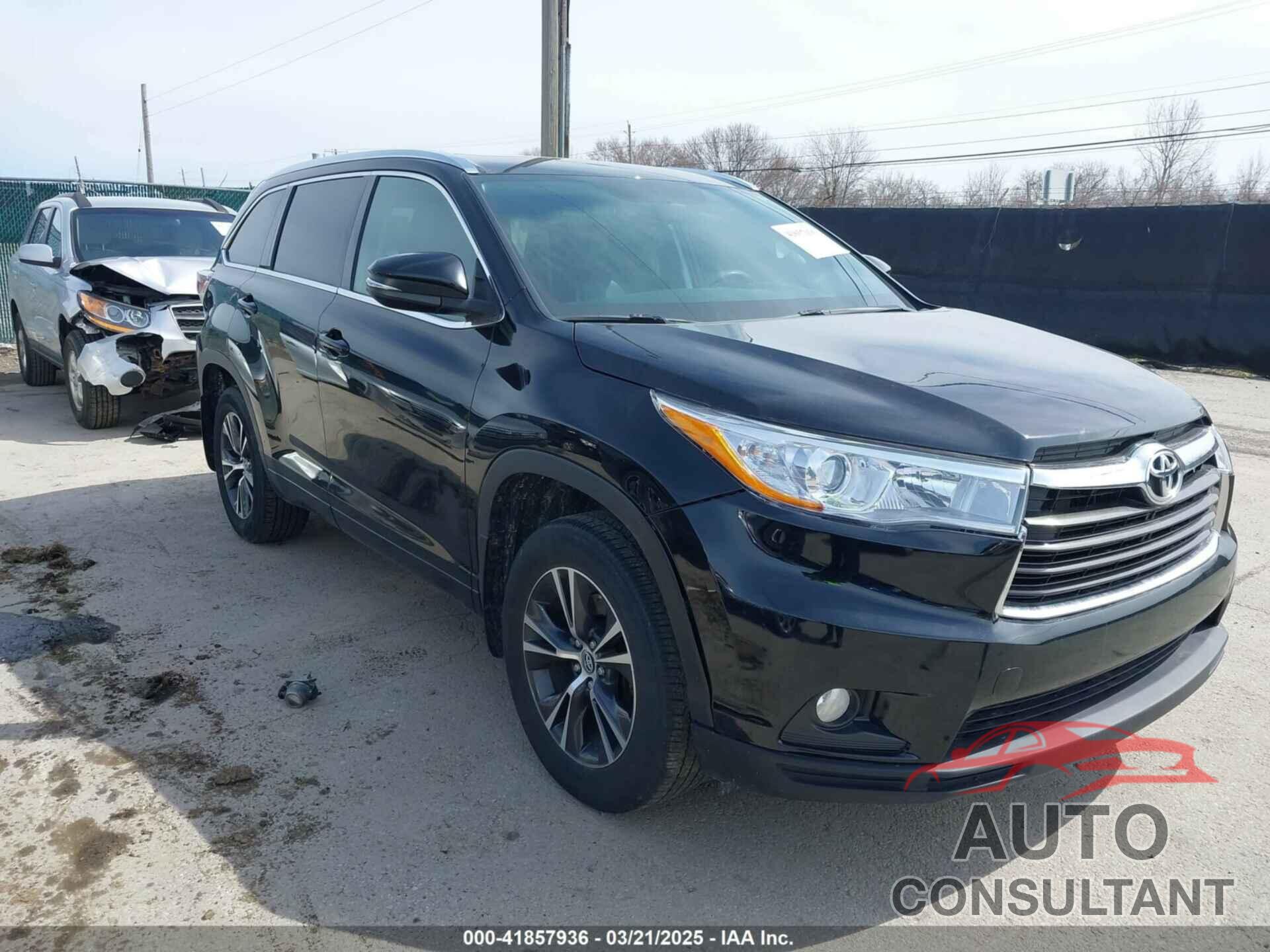 TOYOTA HIGHLANDER 2016 - 5TDJKRFH3GS276227