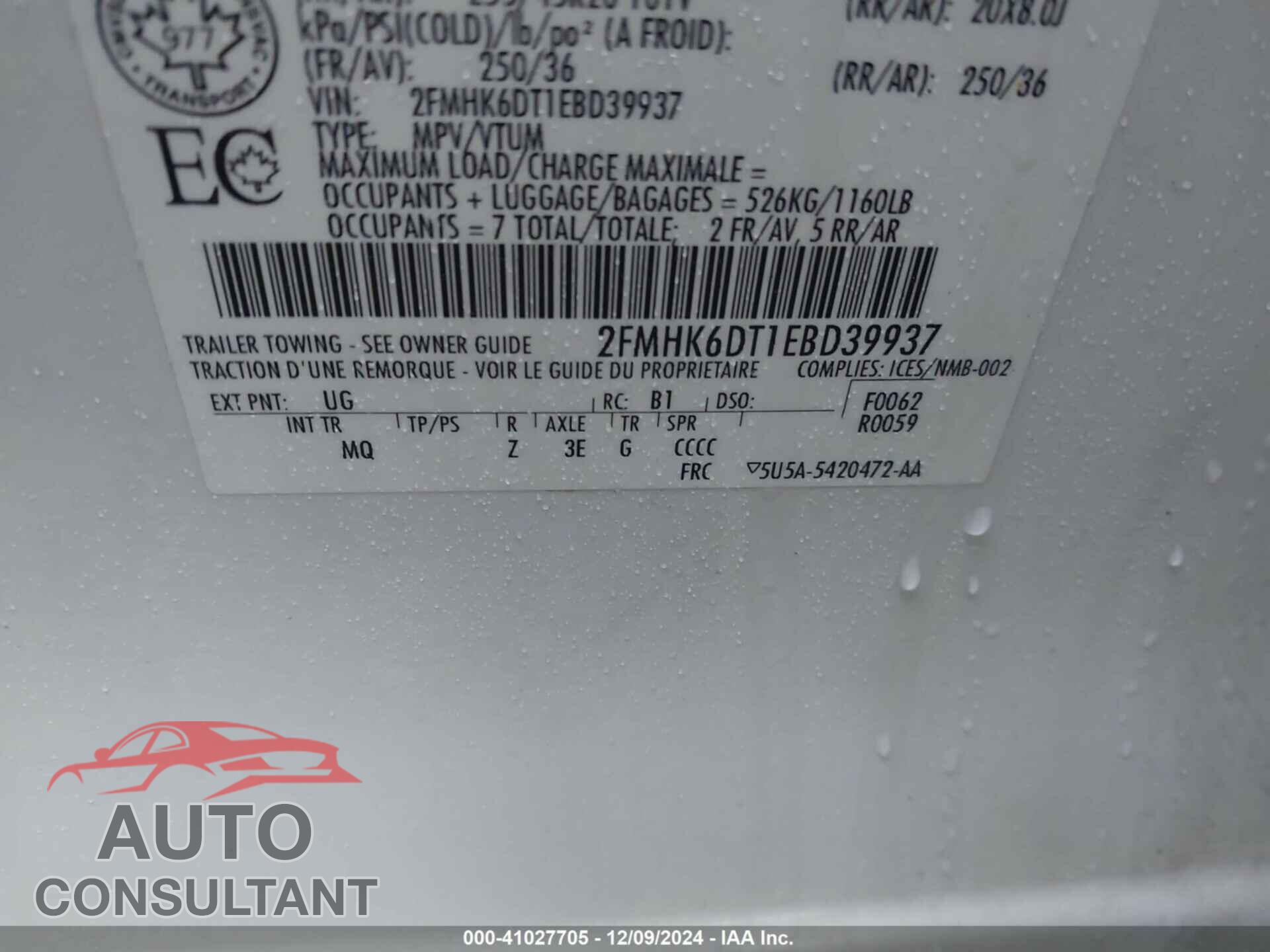 FORD FLEX 2014 - 2FMHK6DT1EBD39937