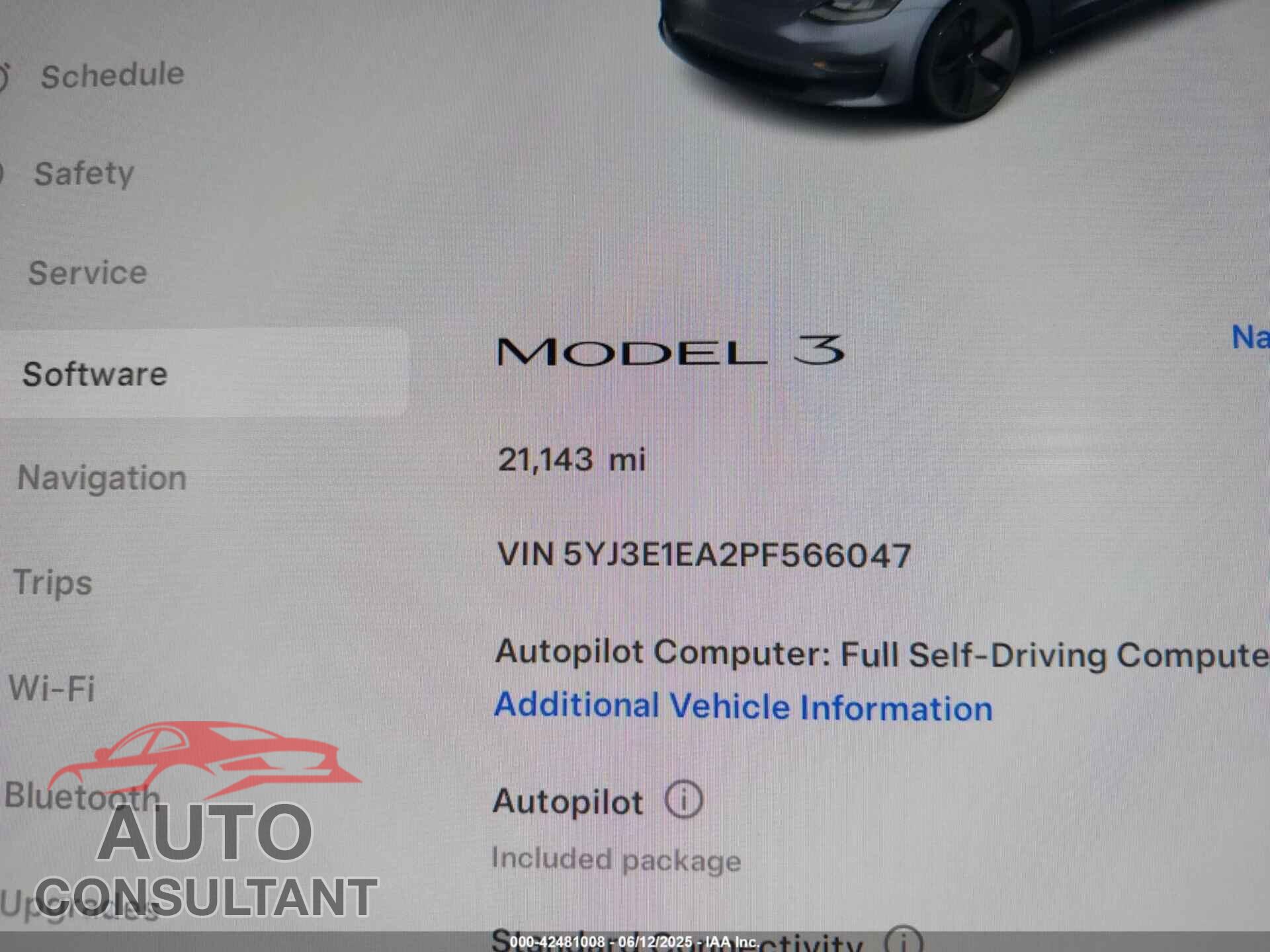 TESLA MODEL 3 2023 - 5YJ3E1EA2PF566047