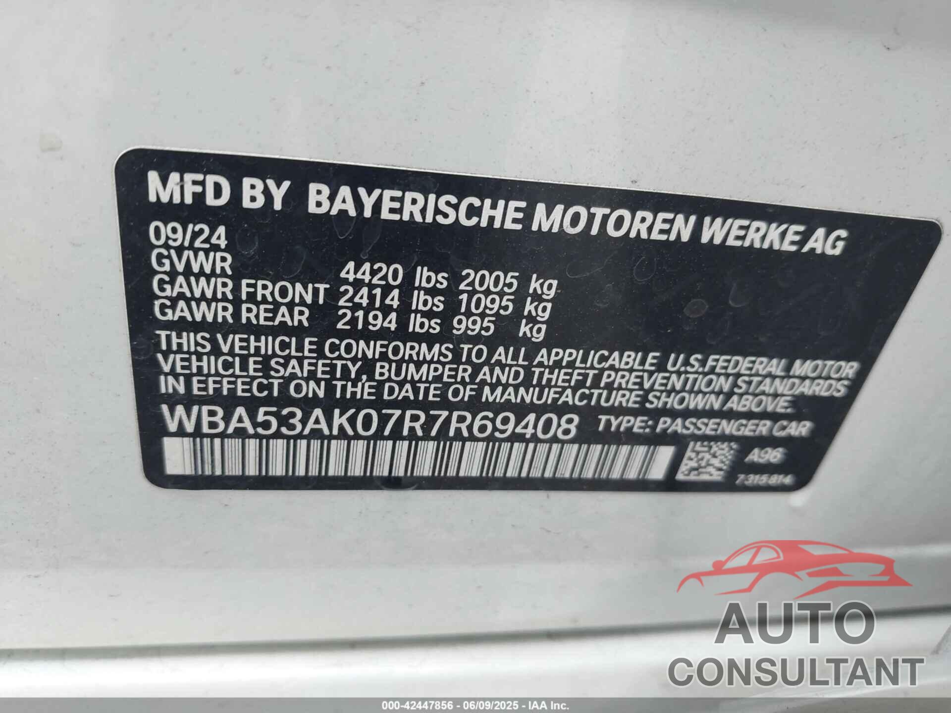 BMW 228 GRAN COUPE 2024 - WBA53AK07R7R69408