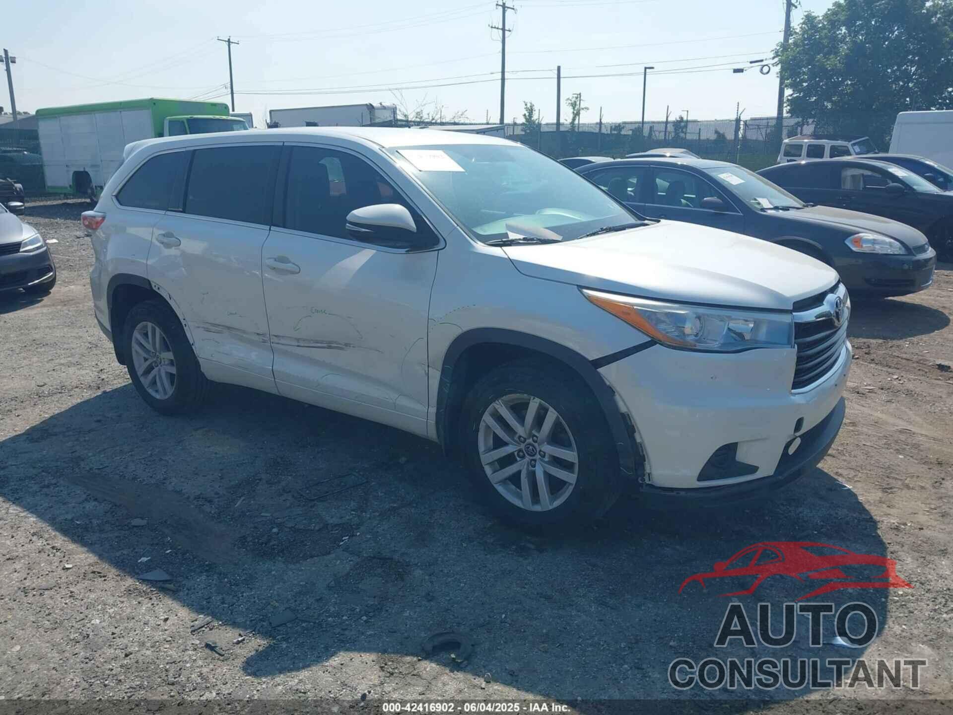 TOYOTA HIGHLANDER 2016 - 5TDBKRFH8GS281511