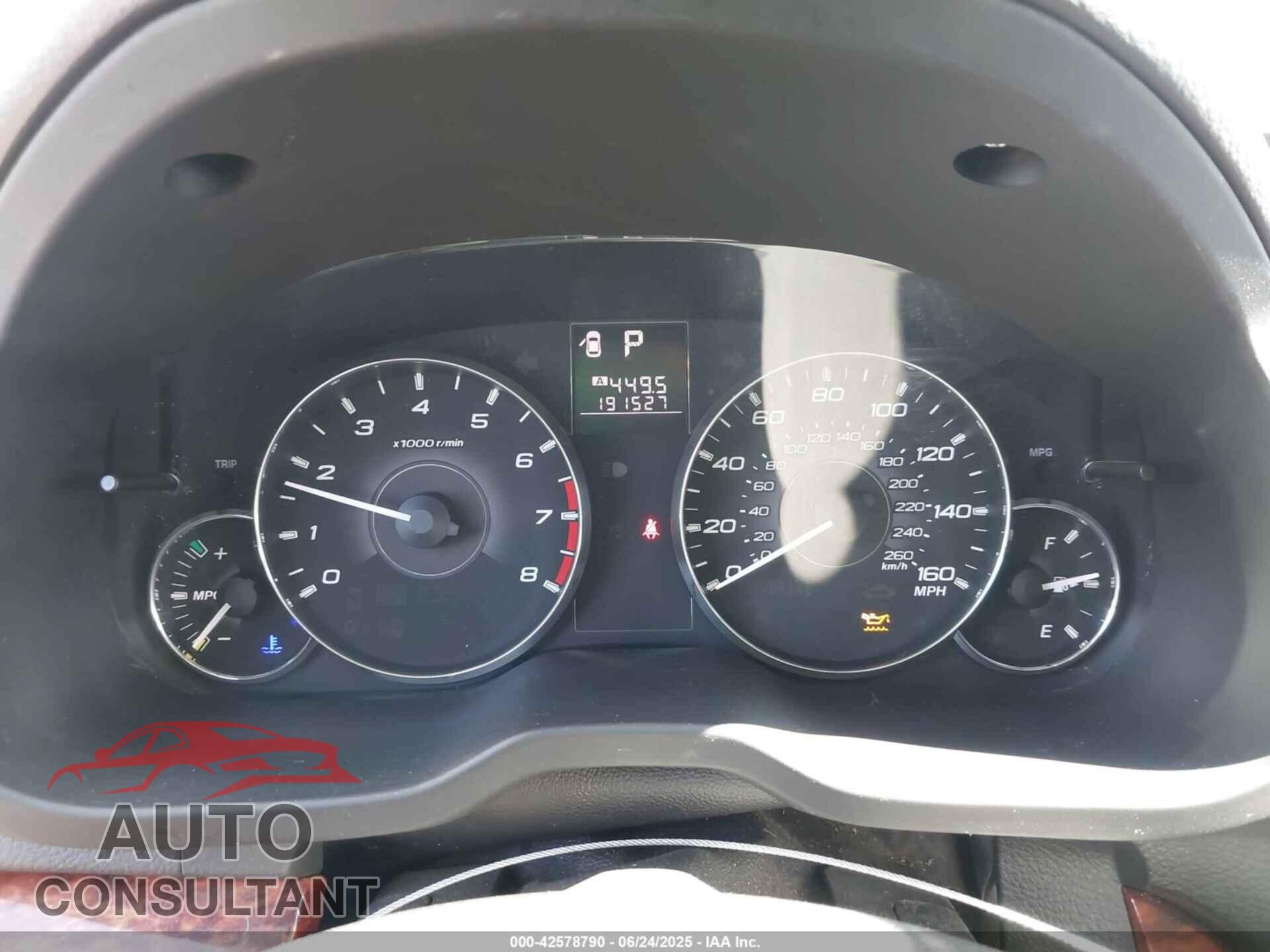 SUBARU OUTBACK 2012 - 4S4BRDKC6C2250697