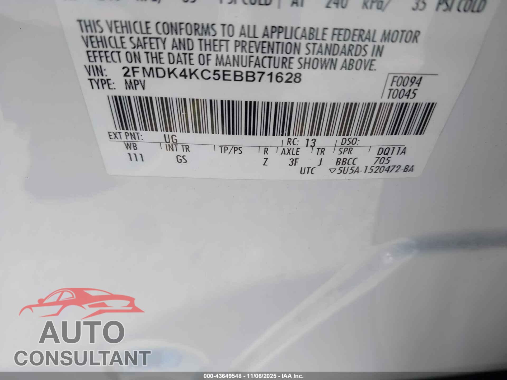 FORD EDGE 2014 - 2FMDK4KC5EBB71628