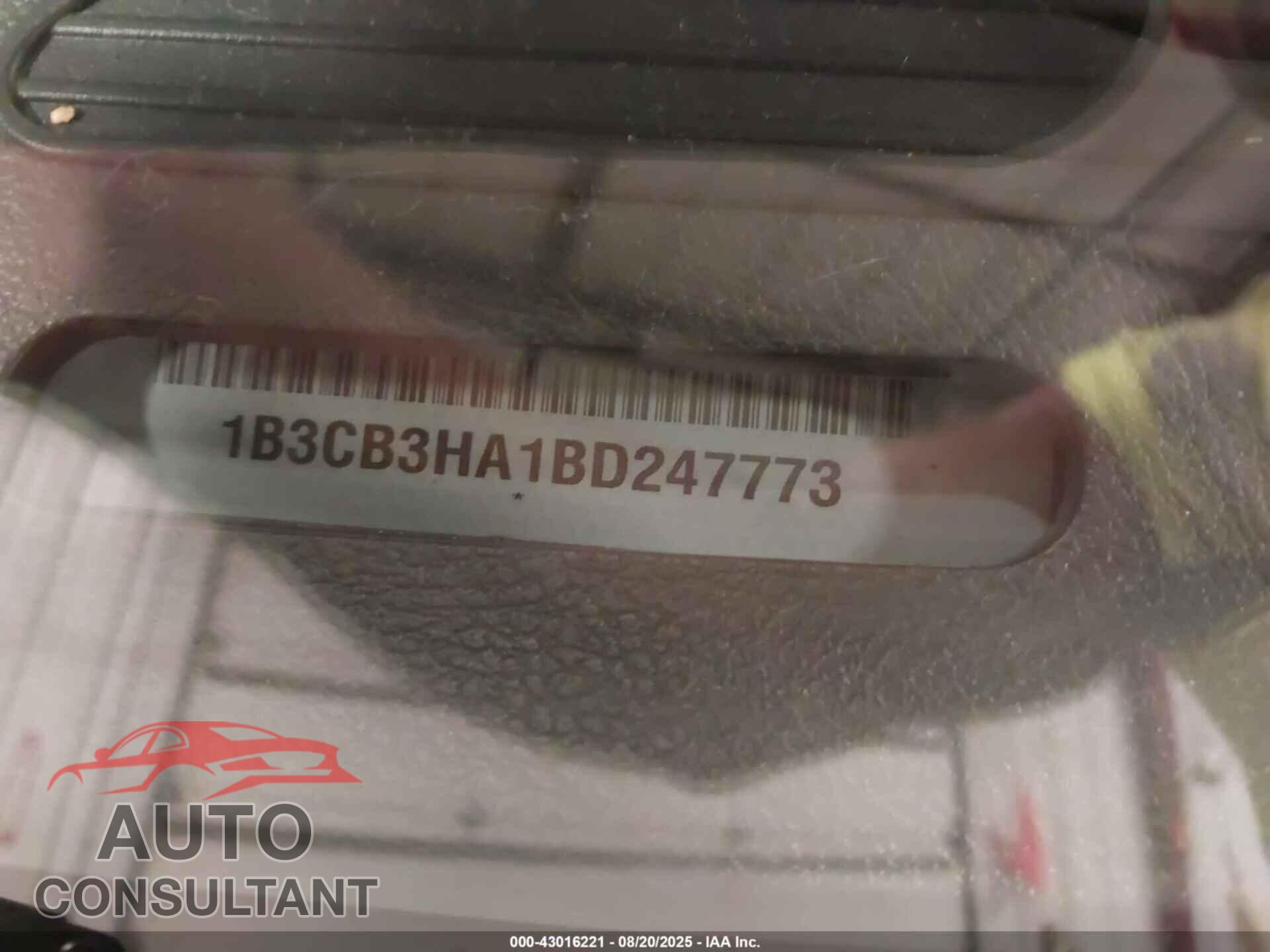 DODGE CALIBER 2011 - 1B3CB3HA1BD247773