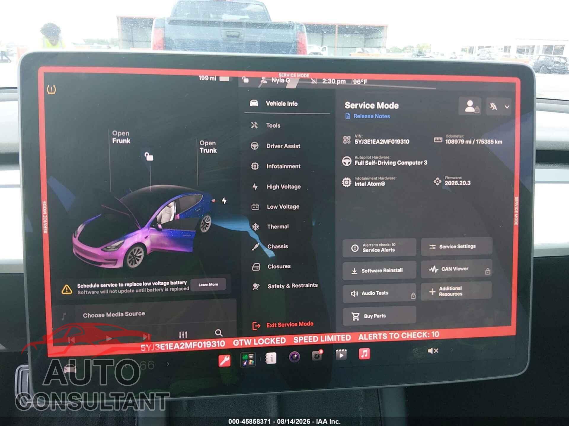 TESLA MODEL 3 2021 - 5YJ3E1EA2MF019310
