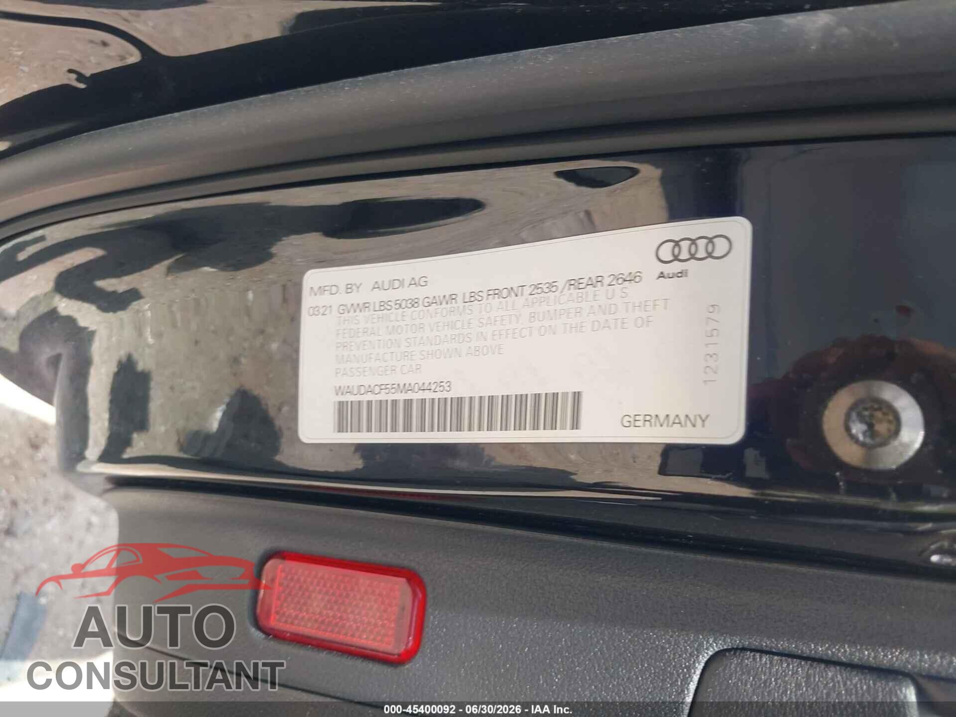 AUDI A5 SPORTBACK 2021 - WAUDACF55MA044253