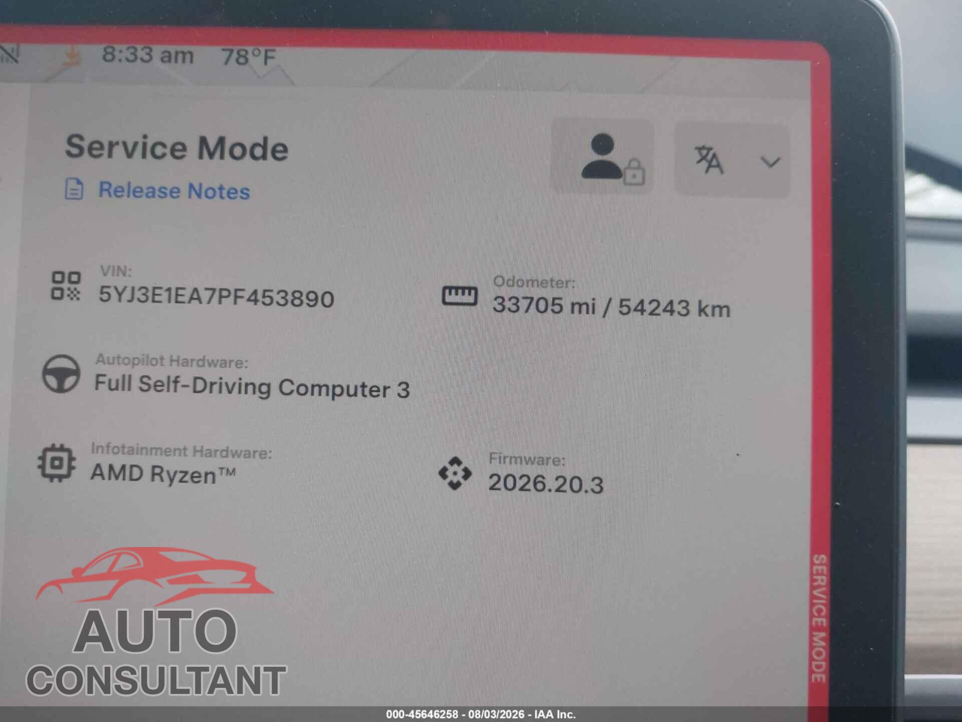 TESLA MODEL 3 2023 - 5YJ3E1EA7PF453890
