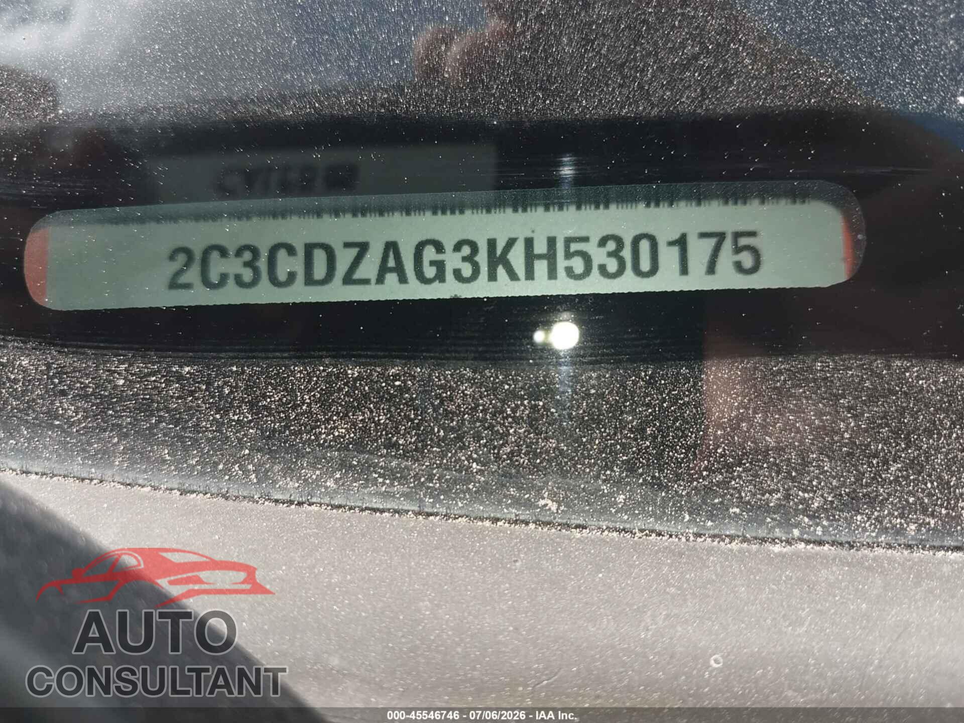 DODGE CHALLENGER 2019 - 2C3CDZAG3KH530175