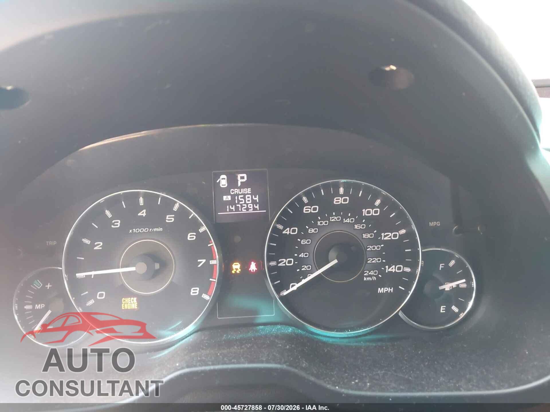 SUBARU OUTBACK 2012 - 4S4BRBCC9C3247502