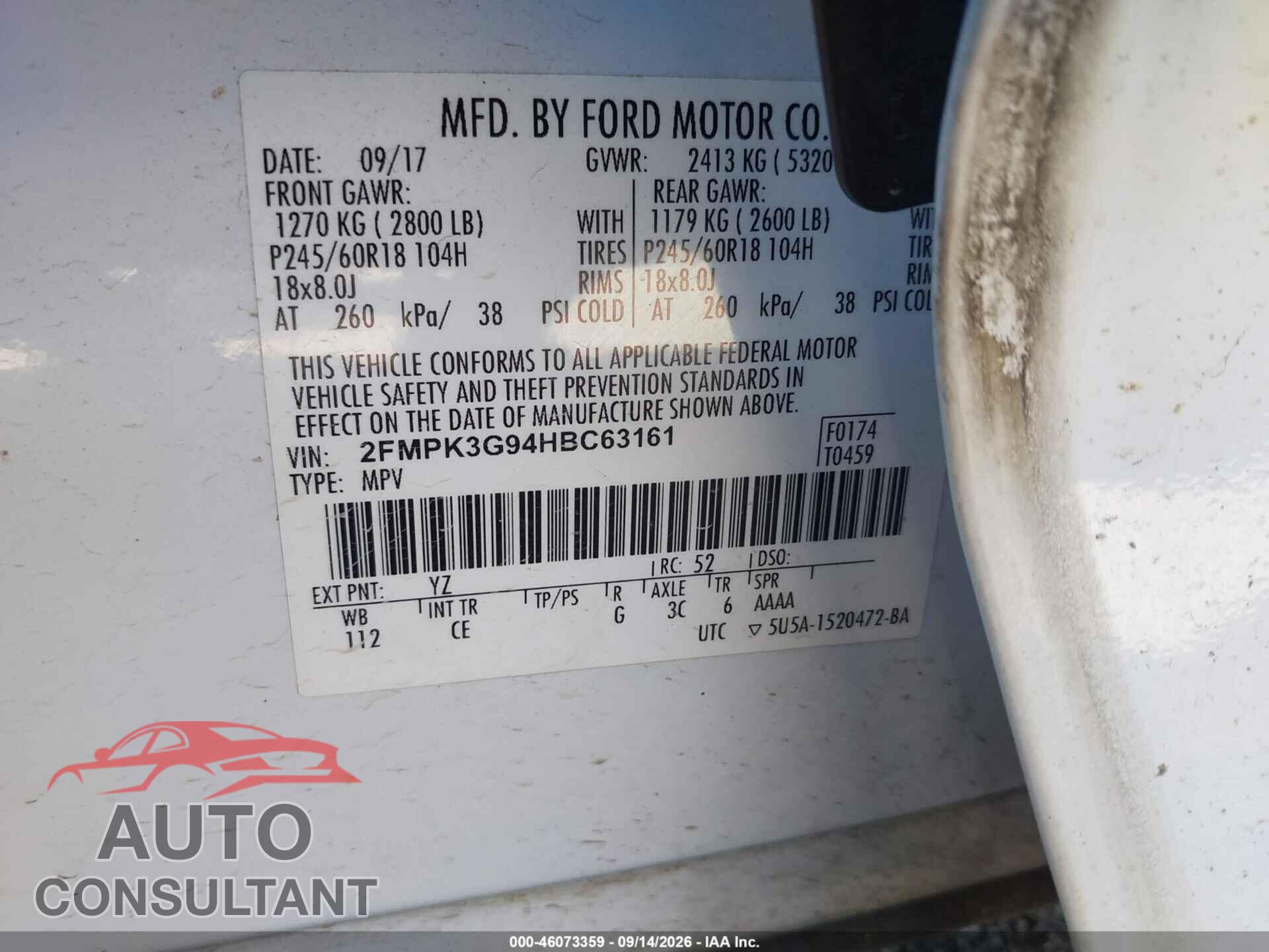FORD EDGE 2017 - 2FMPK3G94HBC63161
