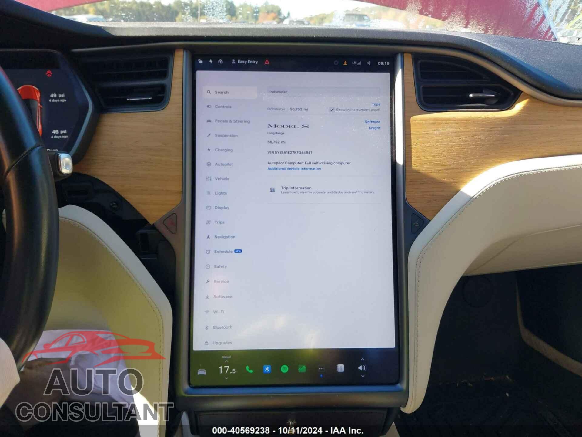 TESLA MODEL S 2019 - 5YJSA1E27KF344841