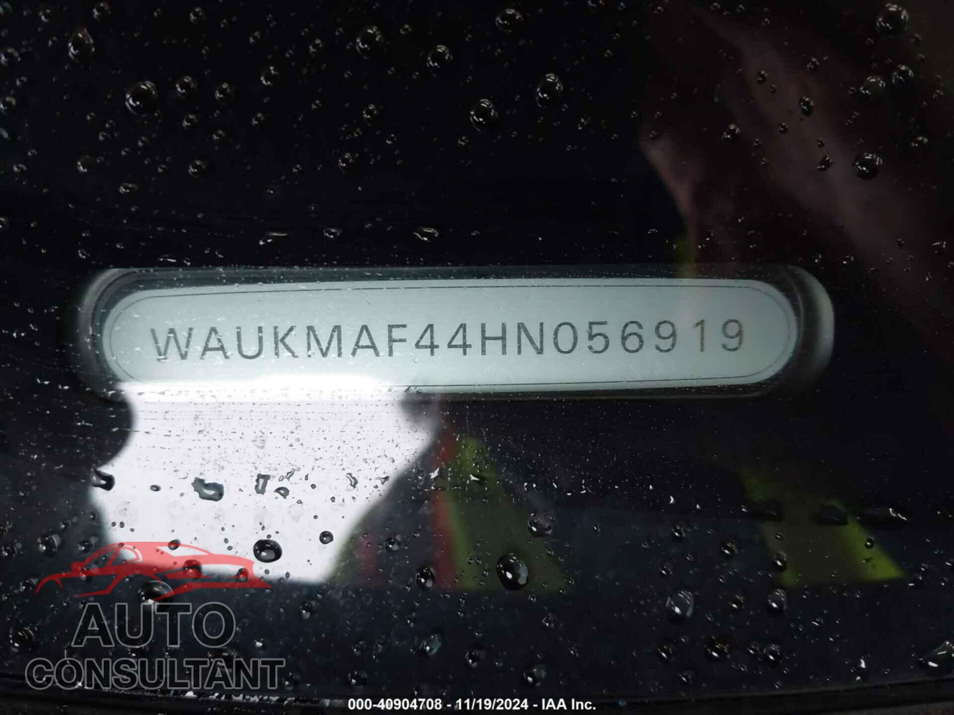 AUDI A4 2017 - WAUKMAF44HN056919