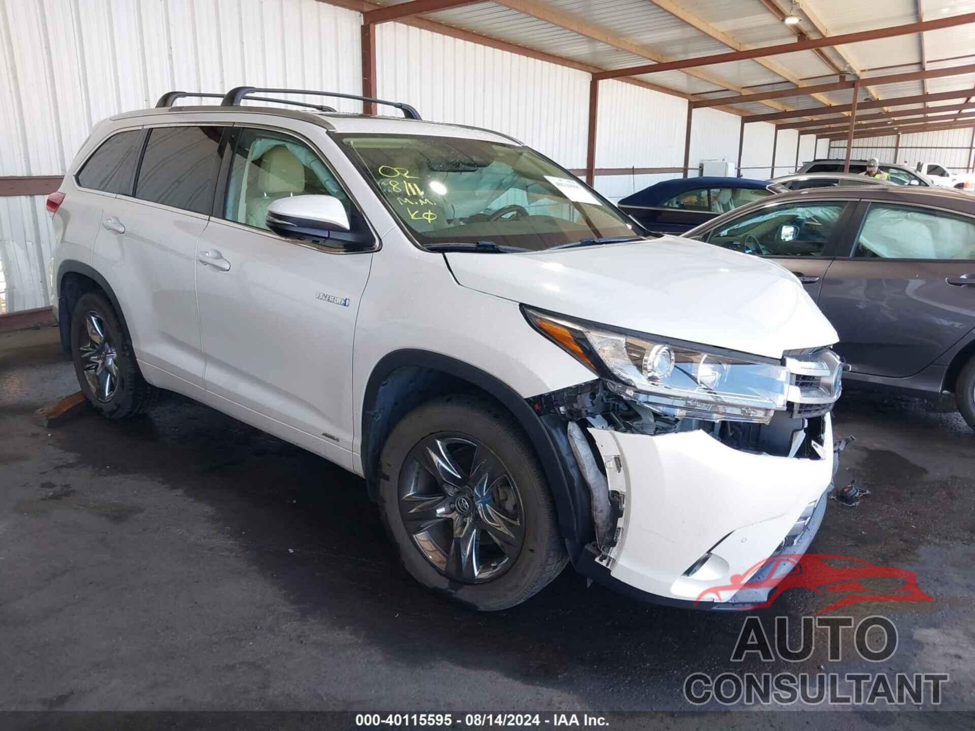 TOYOTA HIGHLANDER HYBRID 2017 - 5TDDGRFH8HS031939