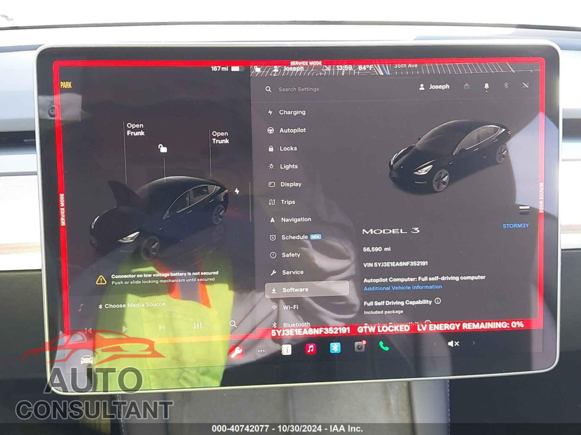 TESLA MODEL 3 2022 - 5YJ3E1EA6NF352191