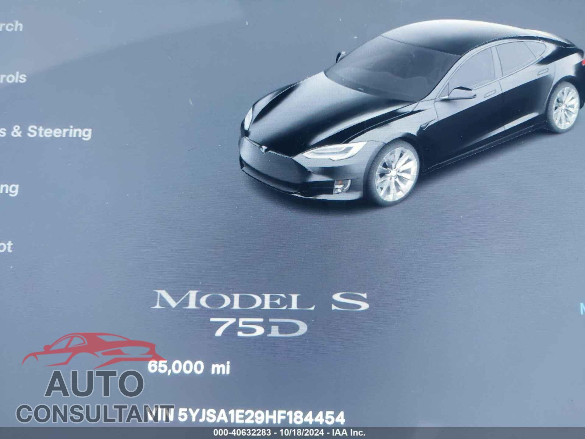 TESLA MODEL S 2017 - 5YJSA1E29HF184454