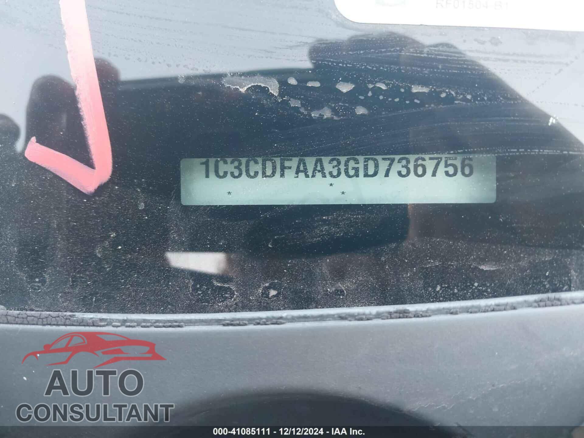 DODGE DART 2016 - 1C3CDFAA3GD736756