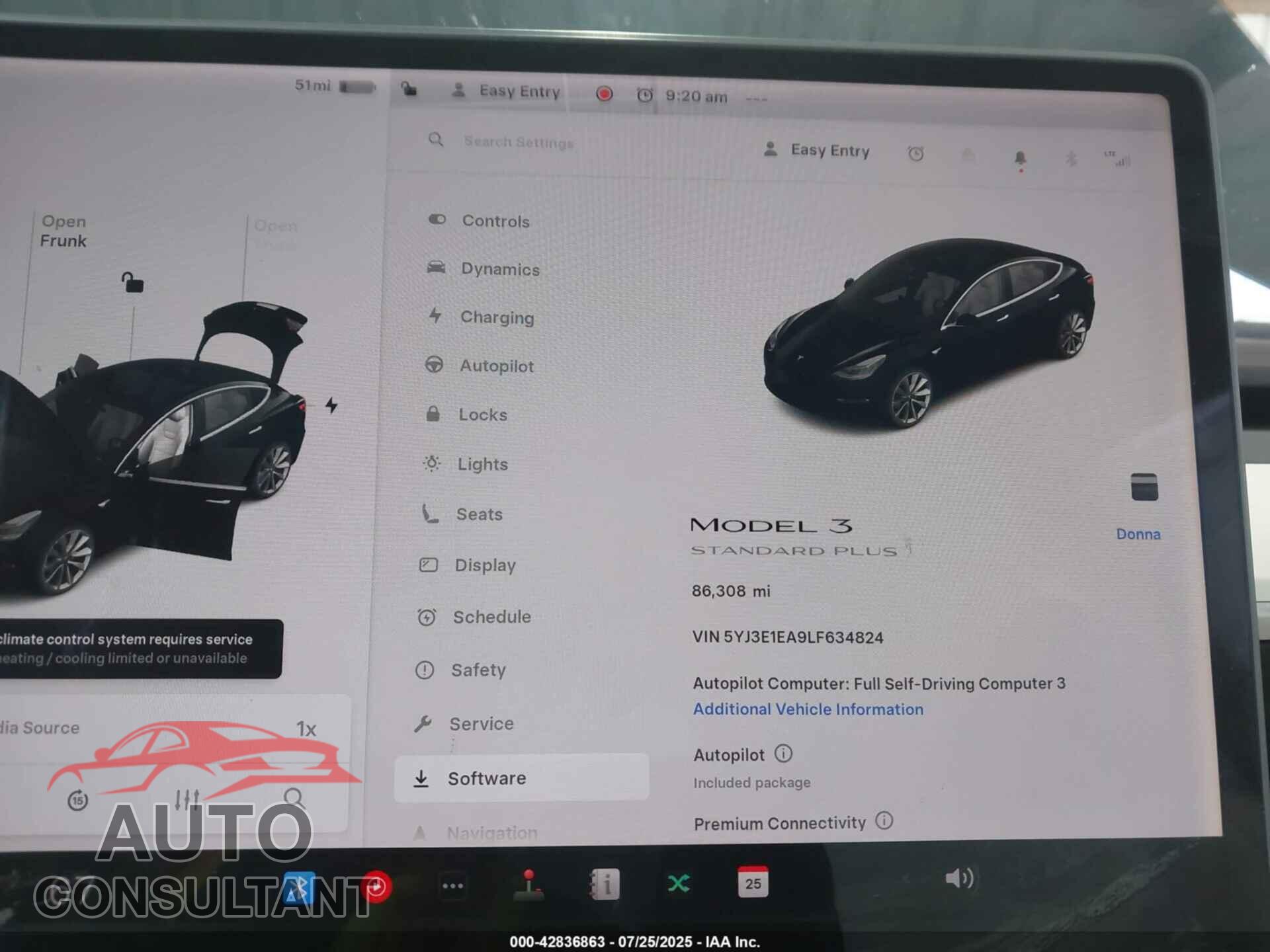 TESLA MODEL 3 2020 - 5YJ3E1EA9LF634824