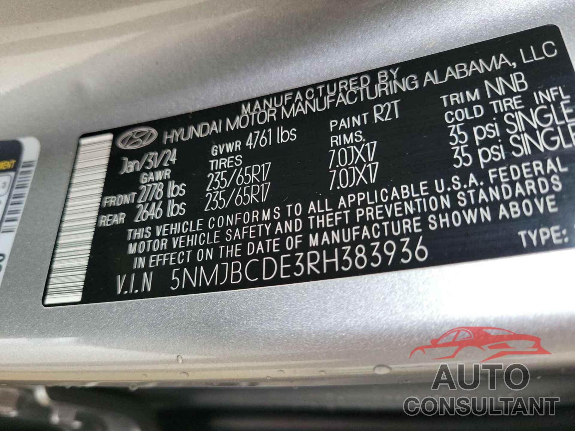 HYUNDAI TUCSON 2024 - 5NMJBCDE3RH383936