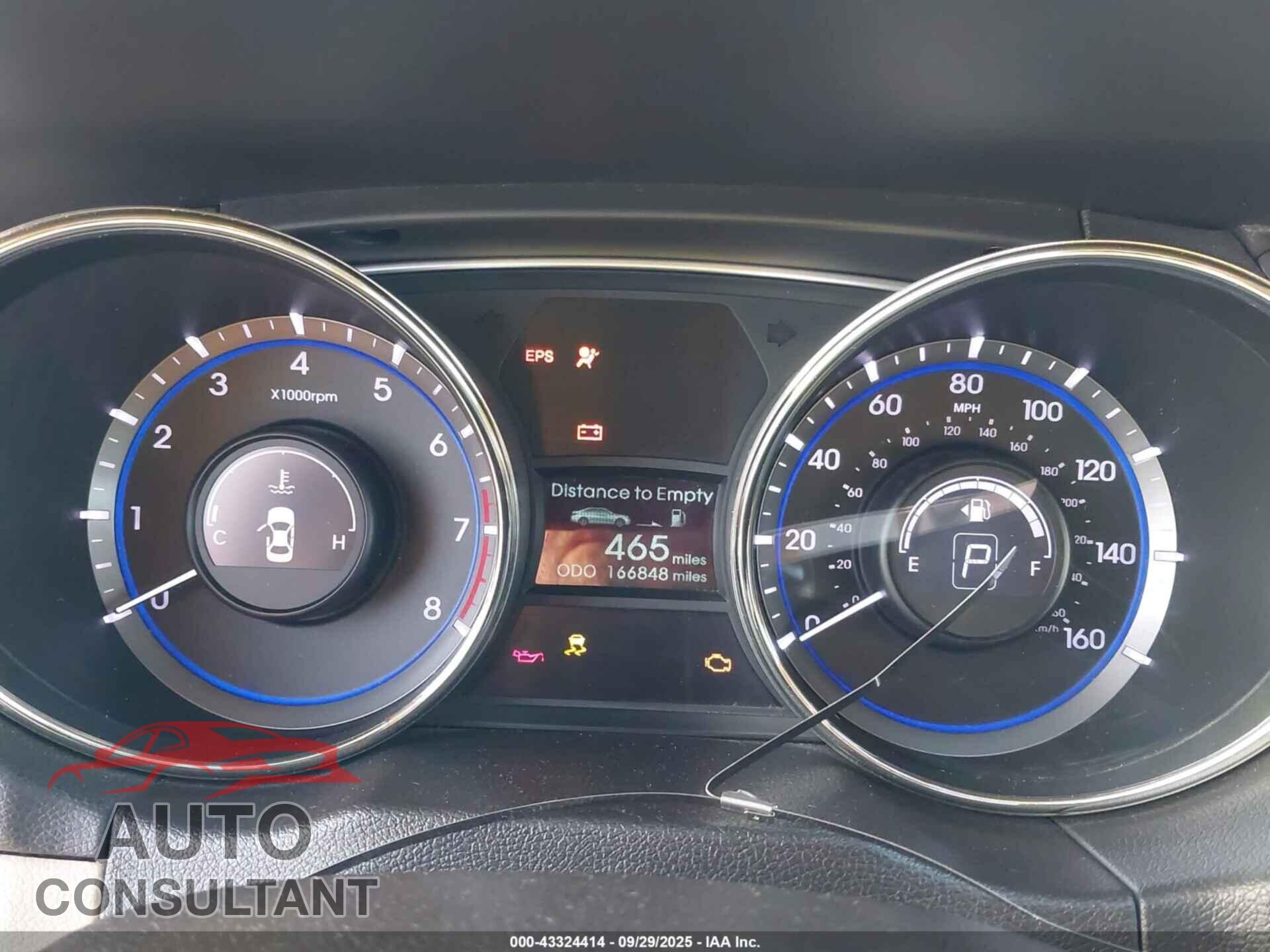 HYUNDAI SONATA 2012 - 5NPEB4AC7CH371017