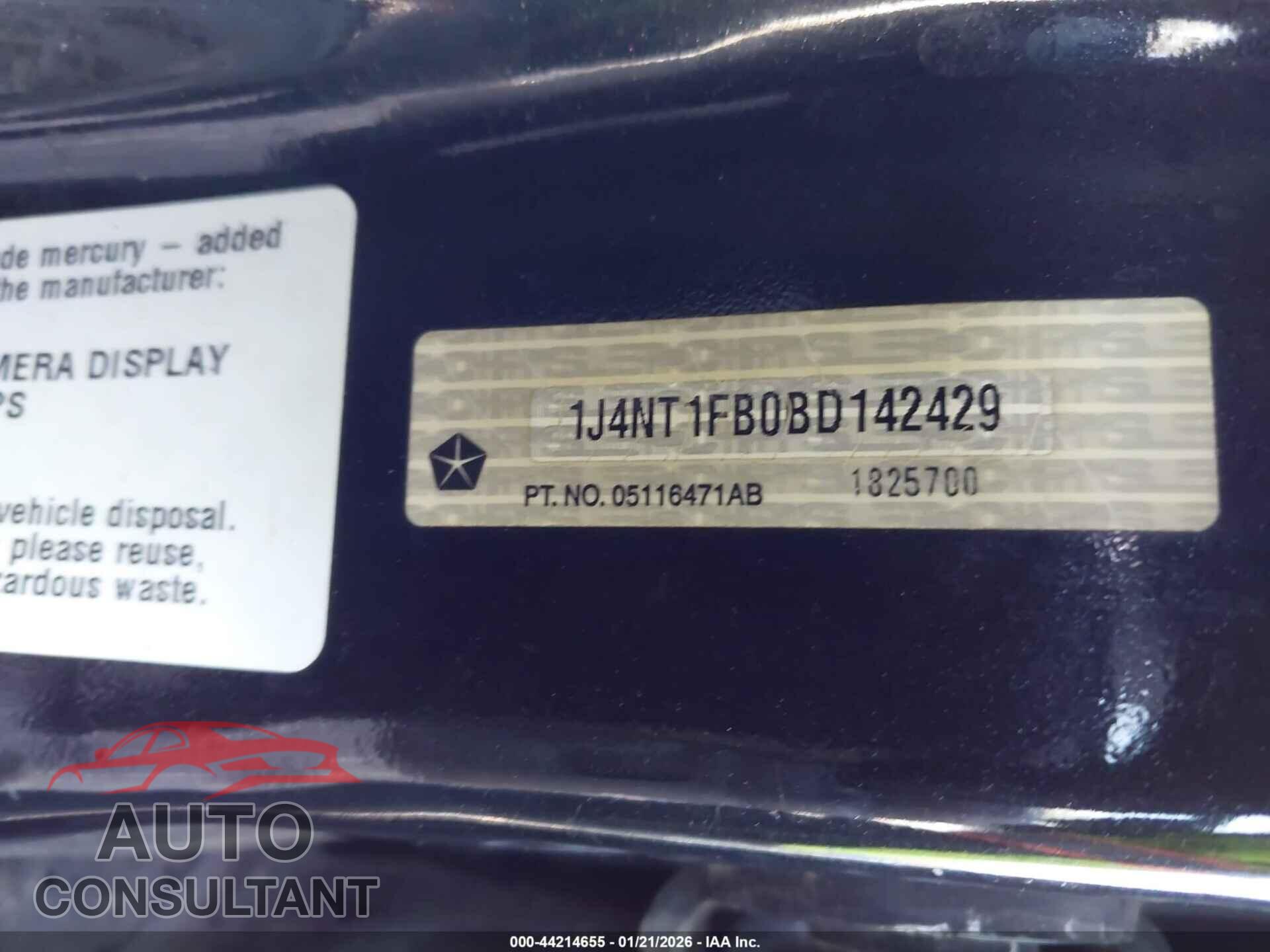JEEP COMPASS 2011 - 1J4NT1FB0BD142429