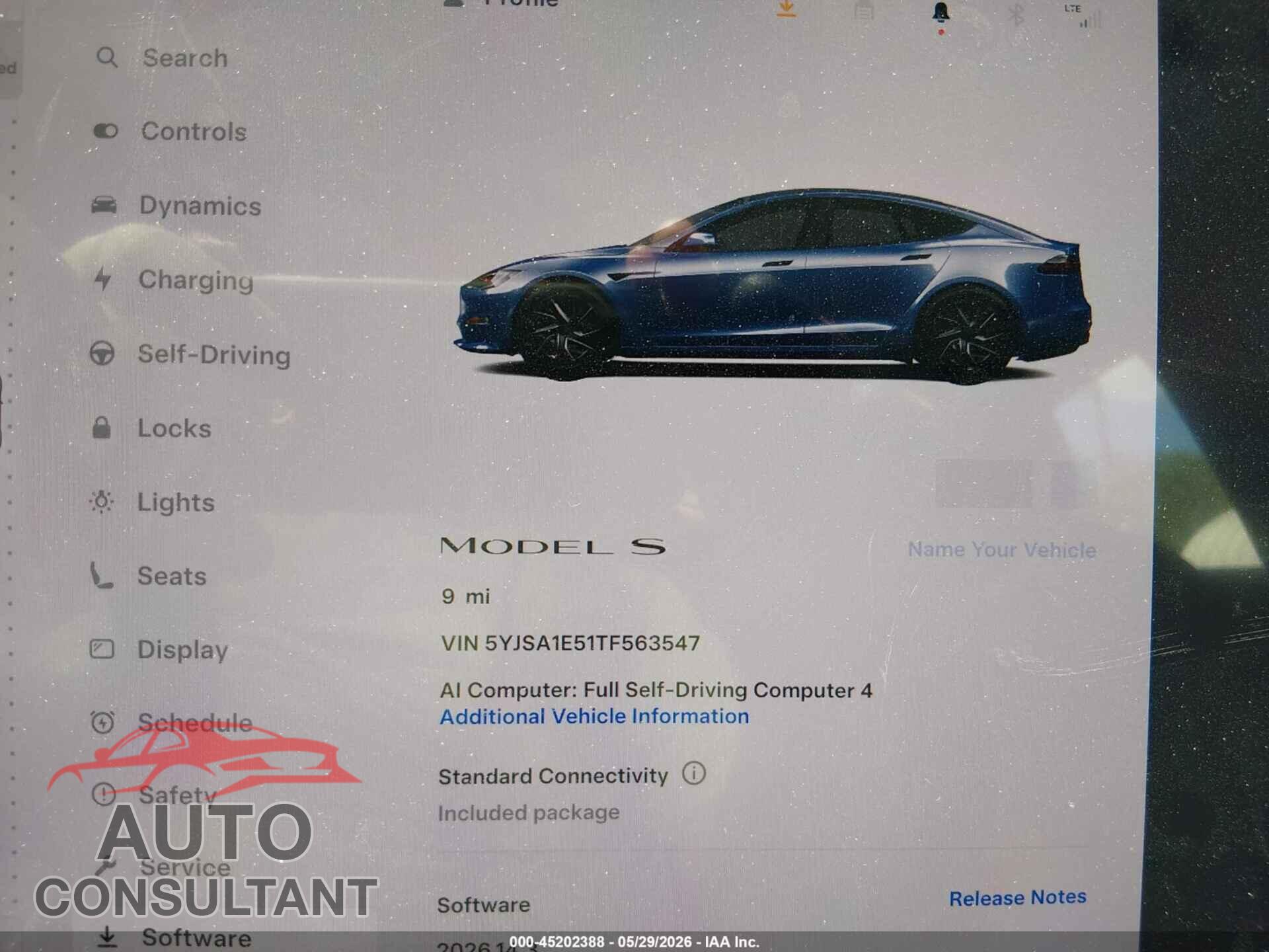 TESLA MODEL S 2026 - 5YJSA1E51TF563547