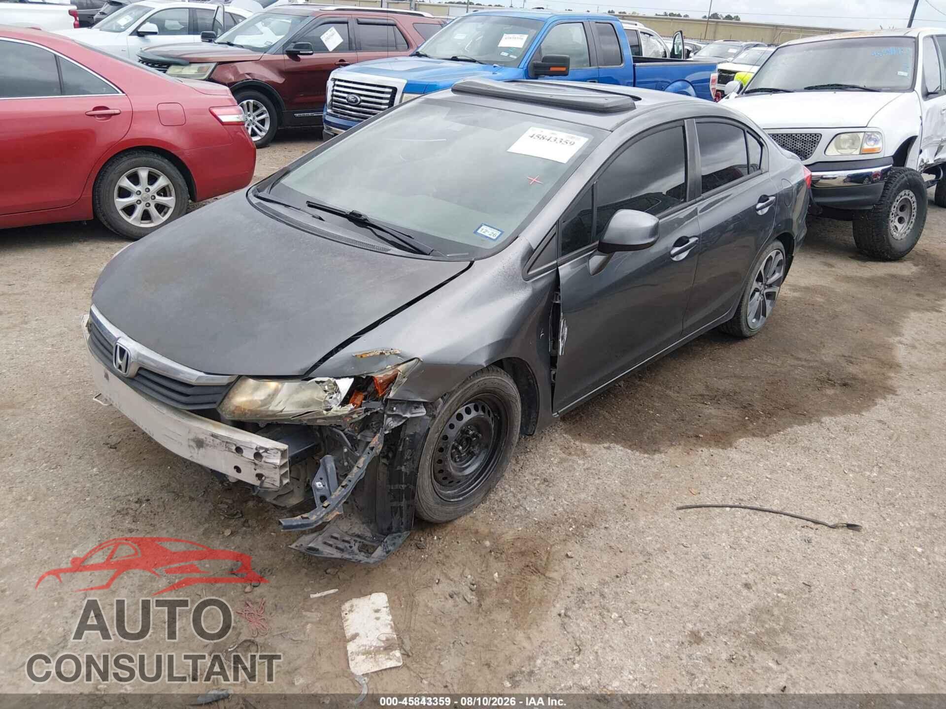 HONDA CIVIC 2012 - 19XFB2F87CE076727