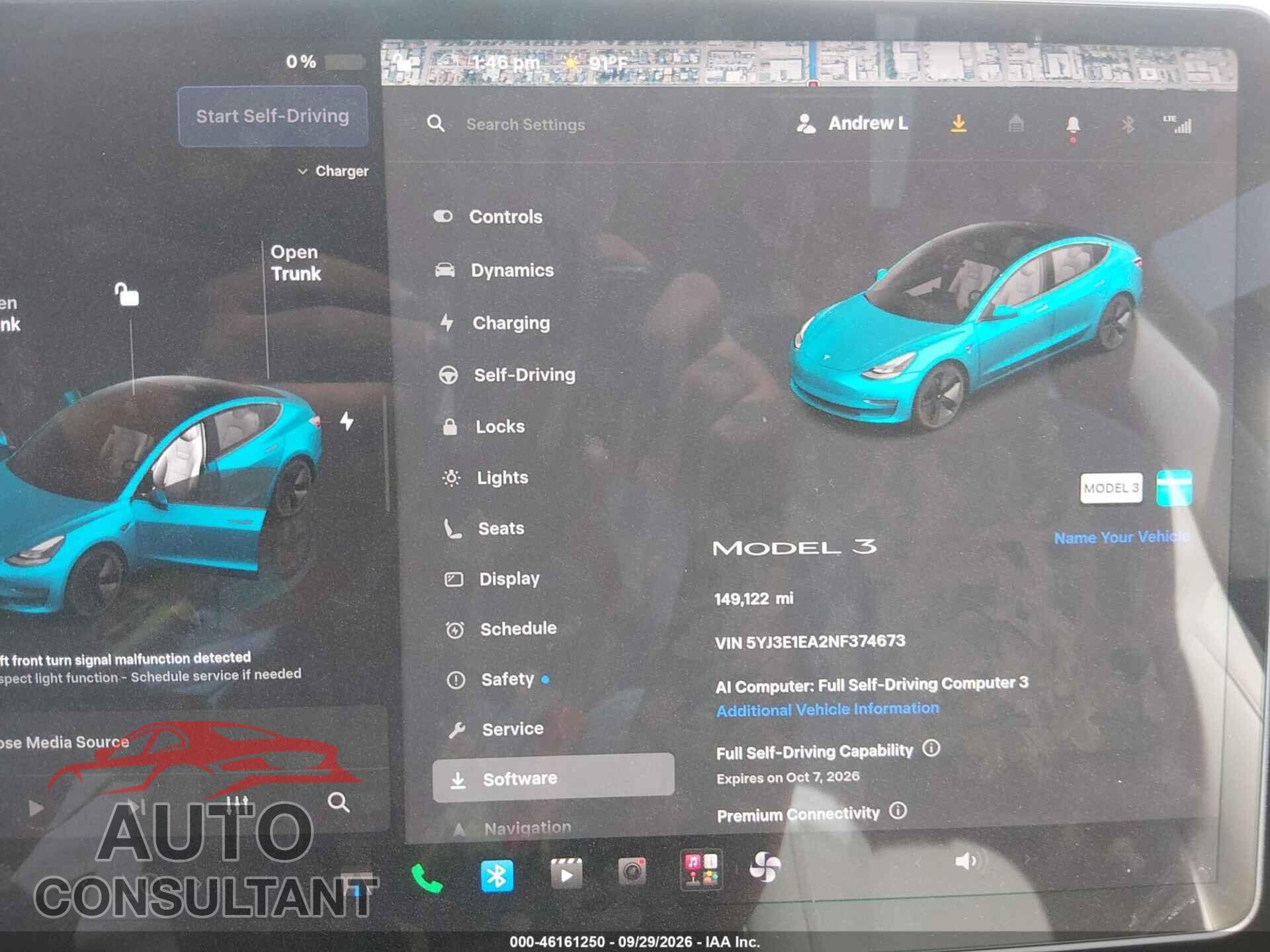 TESLA MODEL 3 2022 - 5YJ3E1EA2NF374673