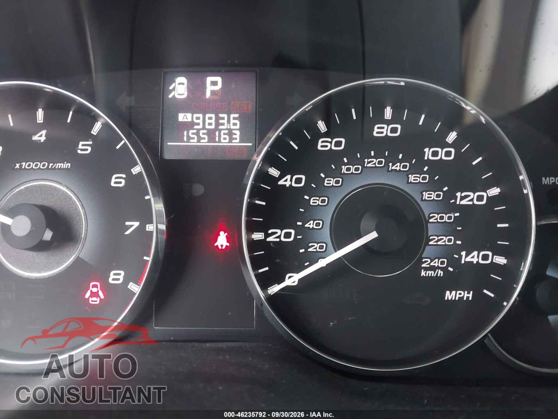 SUBARU OUTBACK 2011 - 4S4BRBCC4B3443748