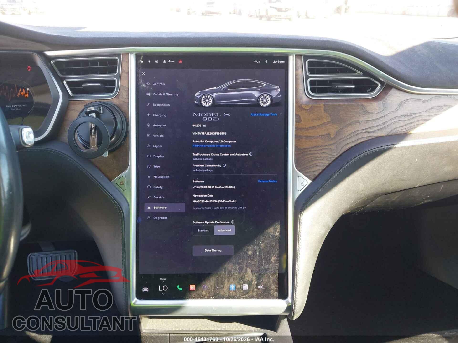 TESLA MODEL S 2016 - 5YJSA1E26GF156559