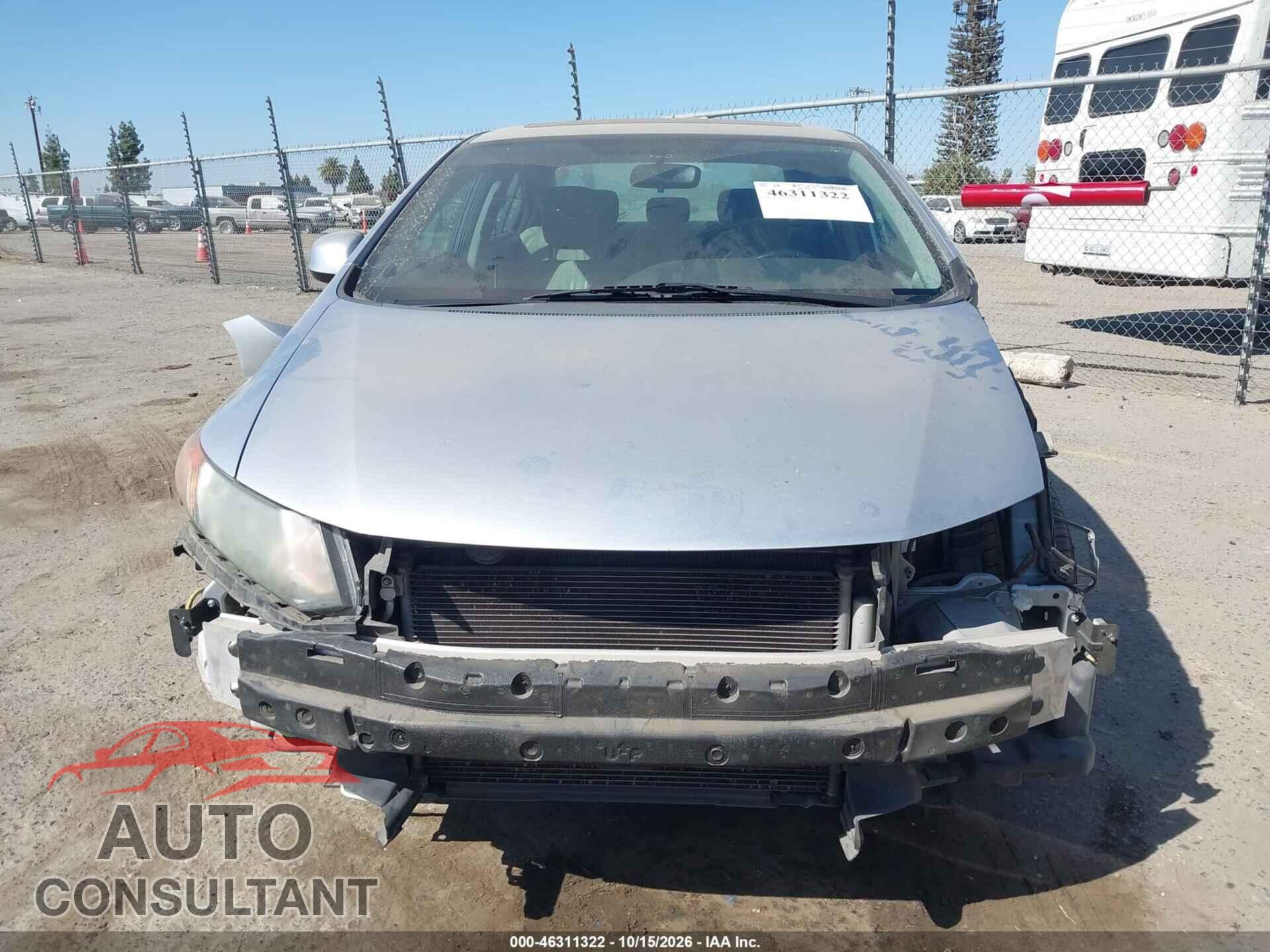 HONDA CIVIC 2012 - 19XFB2F95CE366277