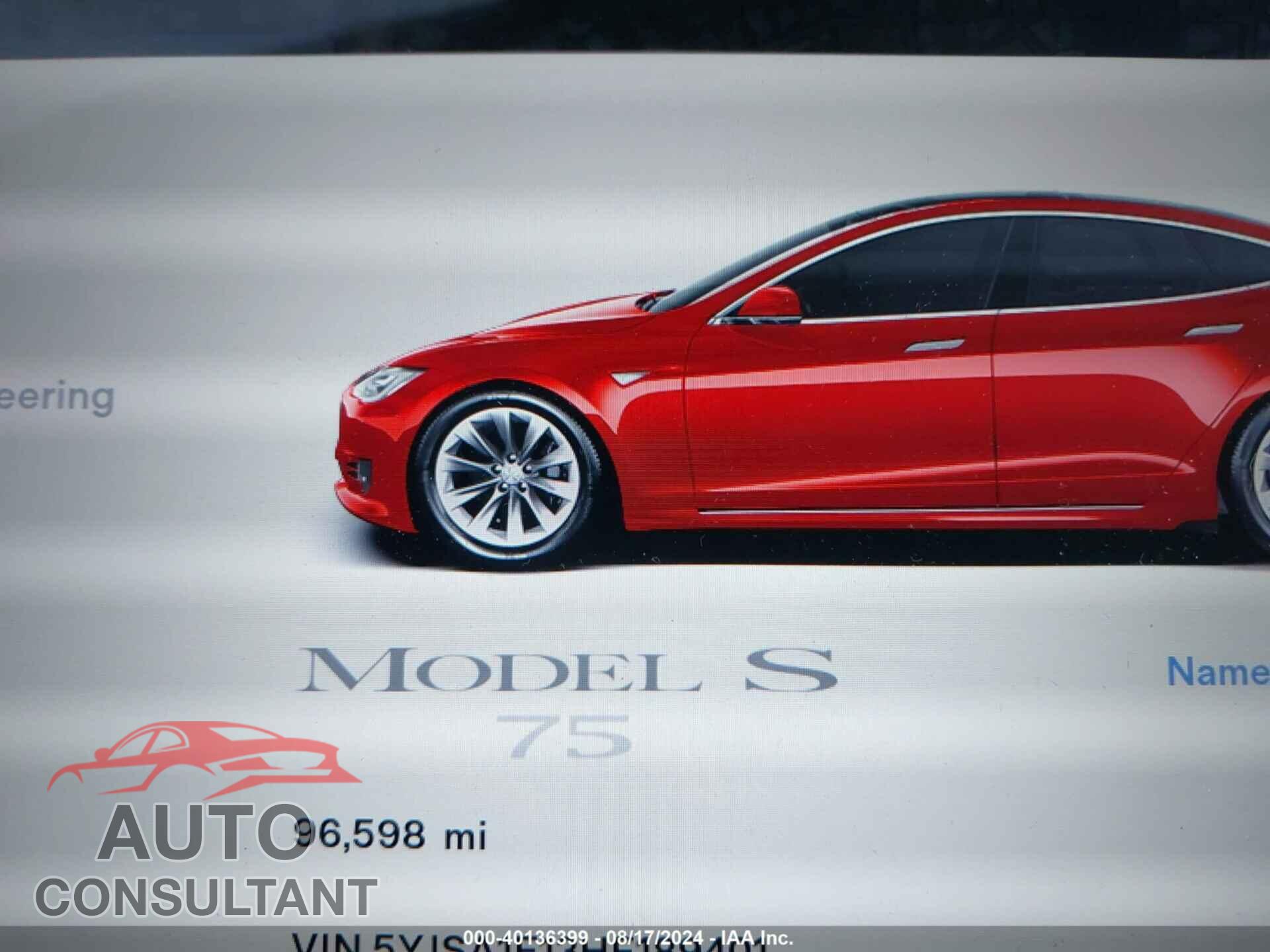 TESLA MODEL S 2017 - 5YJSA1E13HF189401