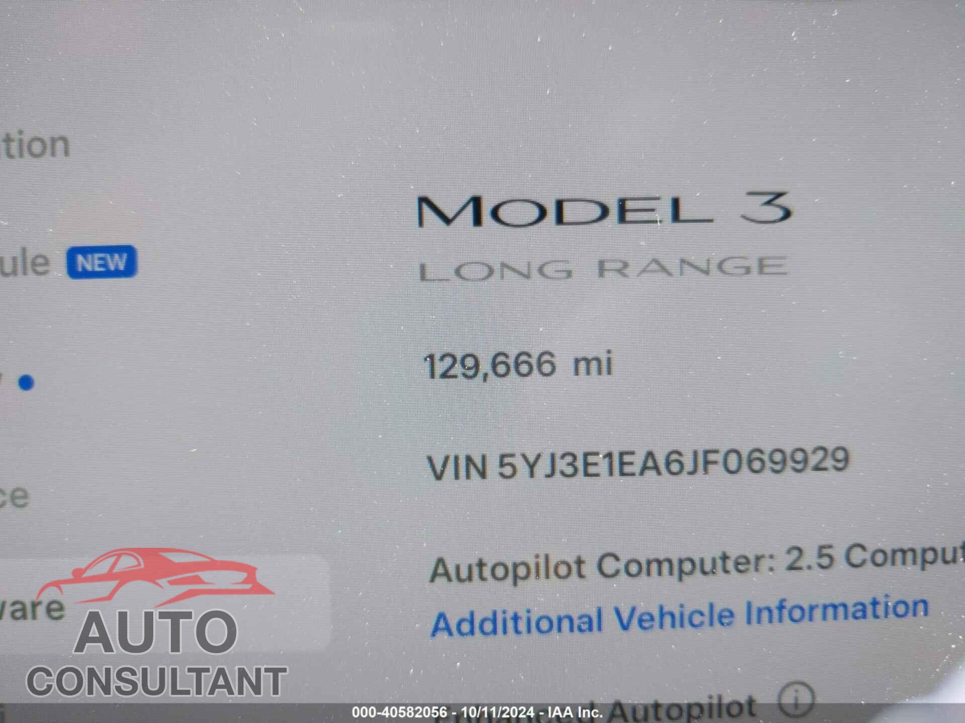 TESLA MODEL 3 2018 - 5YJ3E1EA6JF069929
