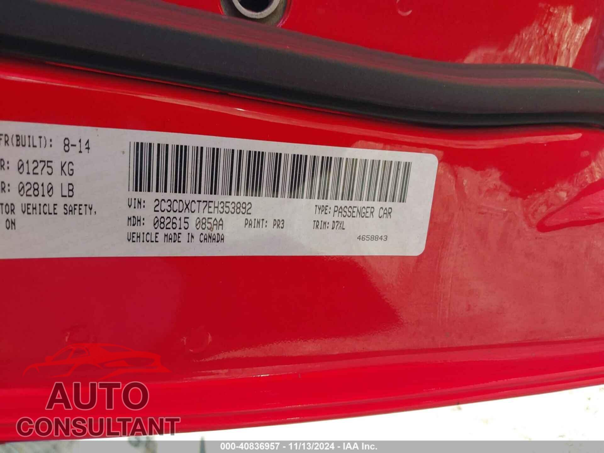 DODGE CHARGER 2014 - 2C3CDXCT7EH353892