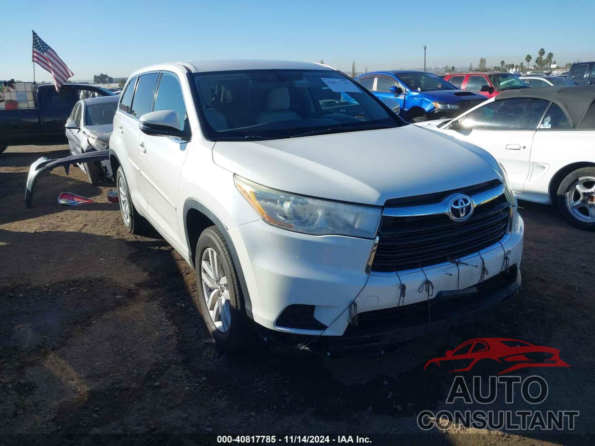 TOYOTA HIGHLANDER 2016 - 5TDZKRFH7GS125443