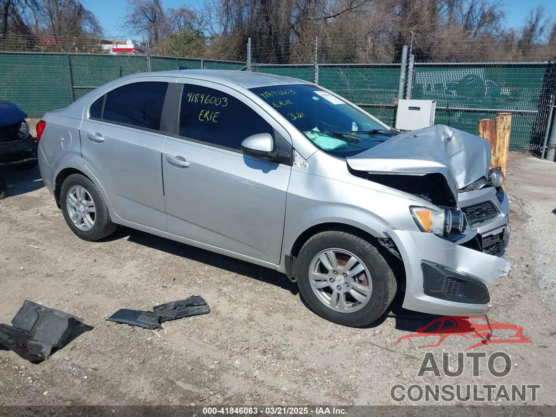 CHEVROLET SONIC 2012 - 1G1JA5SH3C4173552